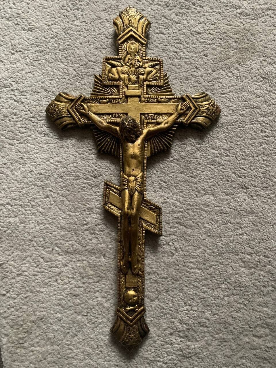 1901 Cross with Jesus Christ Saints Angels Crucifixion Church of St. Panteleimon