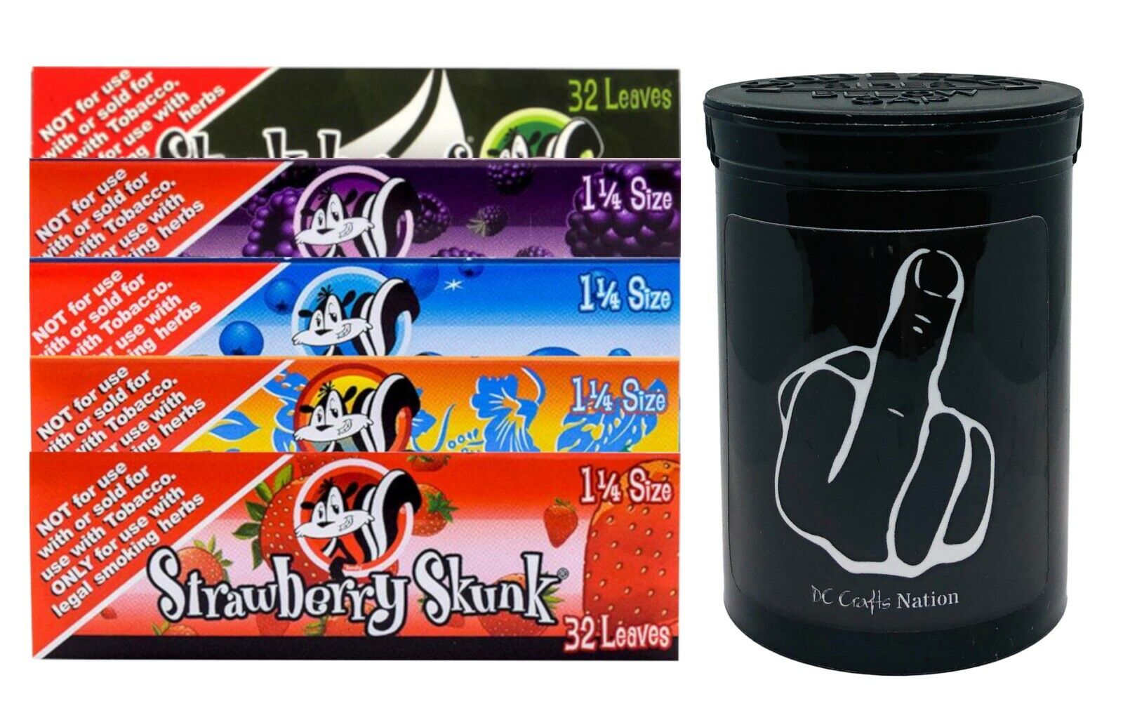 Skunk Variety Papers 1.25 5 Packs & Child Resistant Fresh Kettle