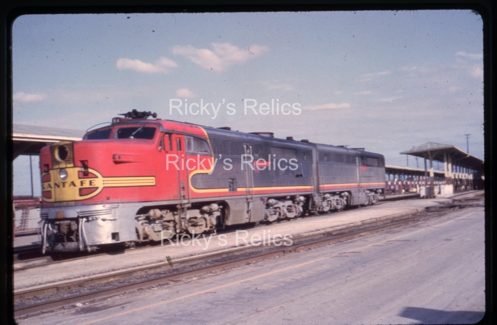 Duplicate Slide ATSF #54 Alco PA-1 Santa Fe Station