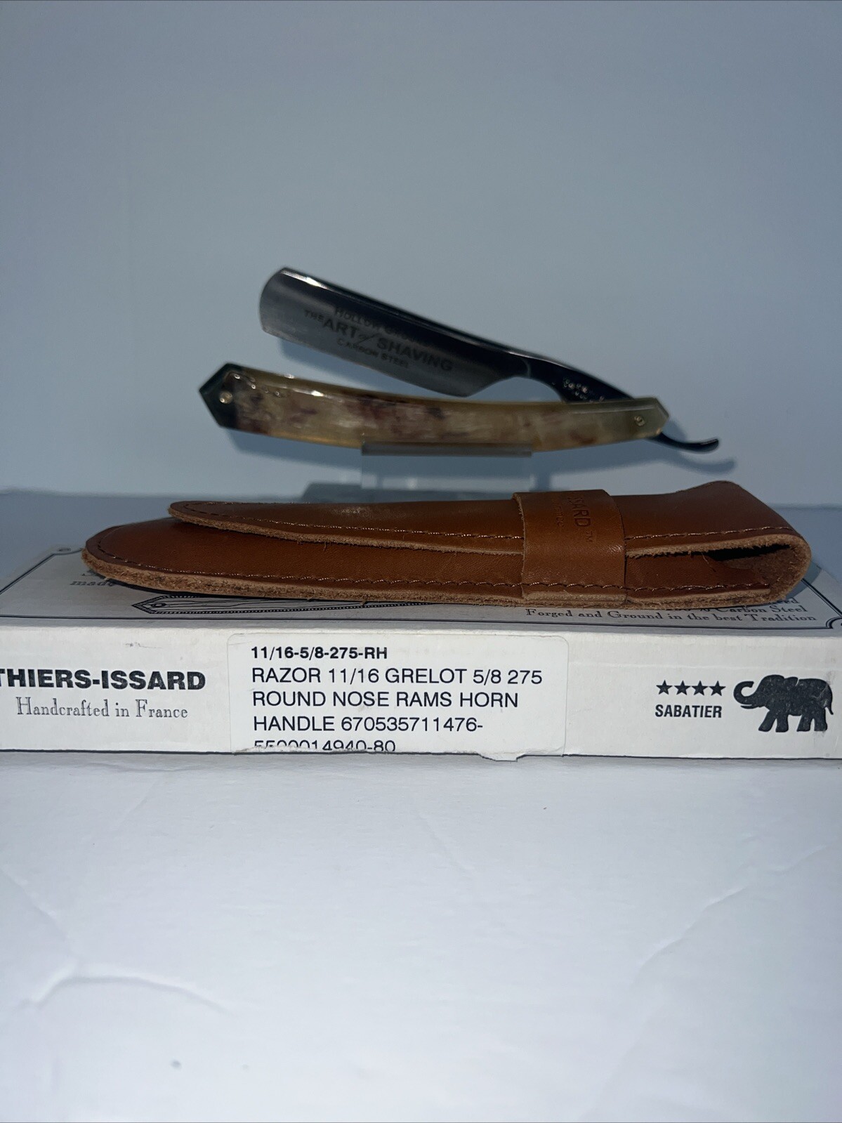 Thiers-Issard Ram Horn Handle Razor 5/8 Hallow Ground Made In France Thiers-Issard Ram Horn Handle Razor 5/8 Hallow Ground Made In France