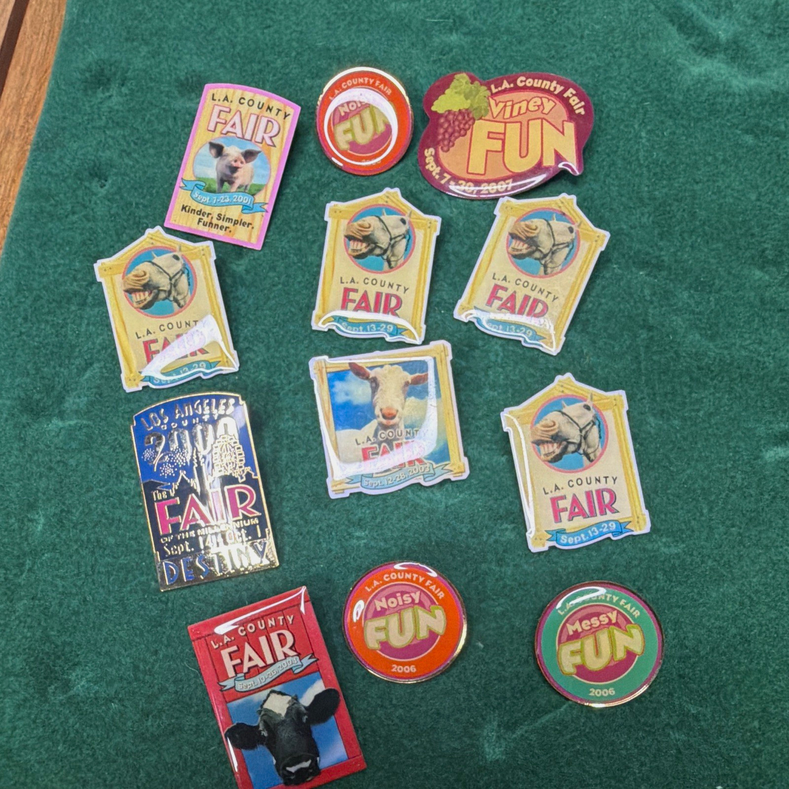 LA COUNTY FAIR PIN LOT OF 12