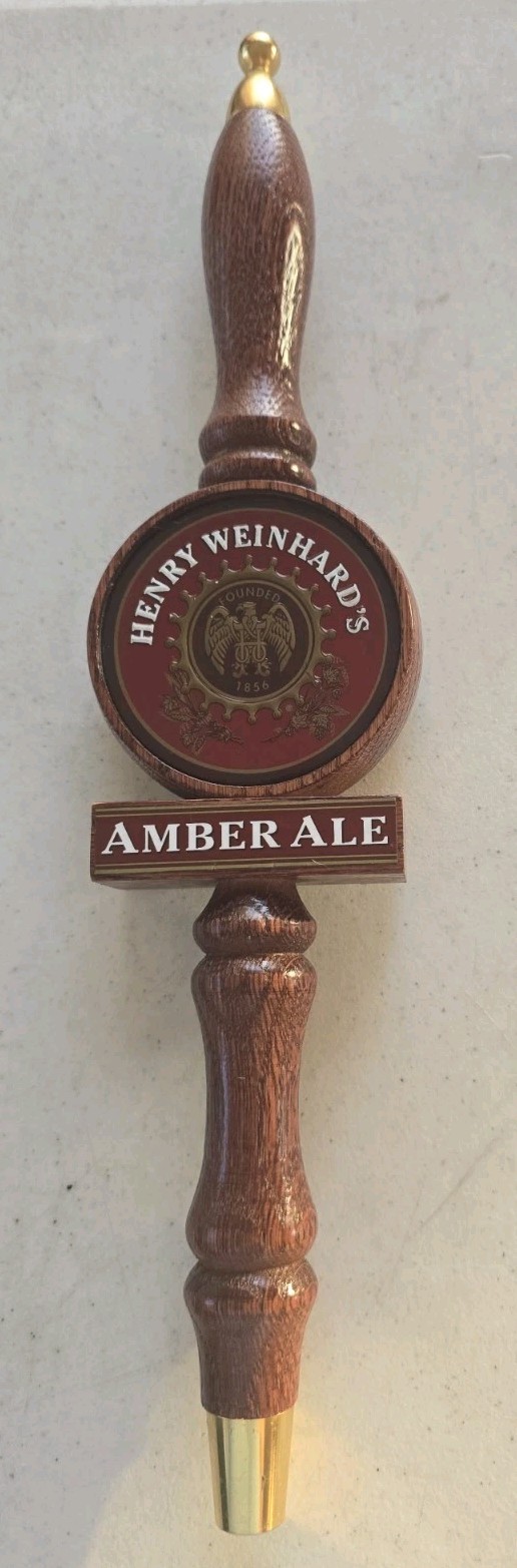 Vintage & Rare Henry Weinhard\'s Amber Ale Wooden Tap Handle 15\