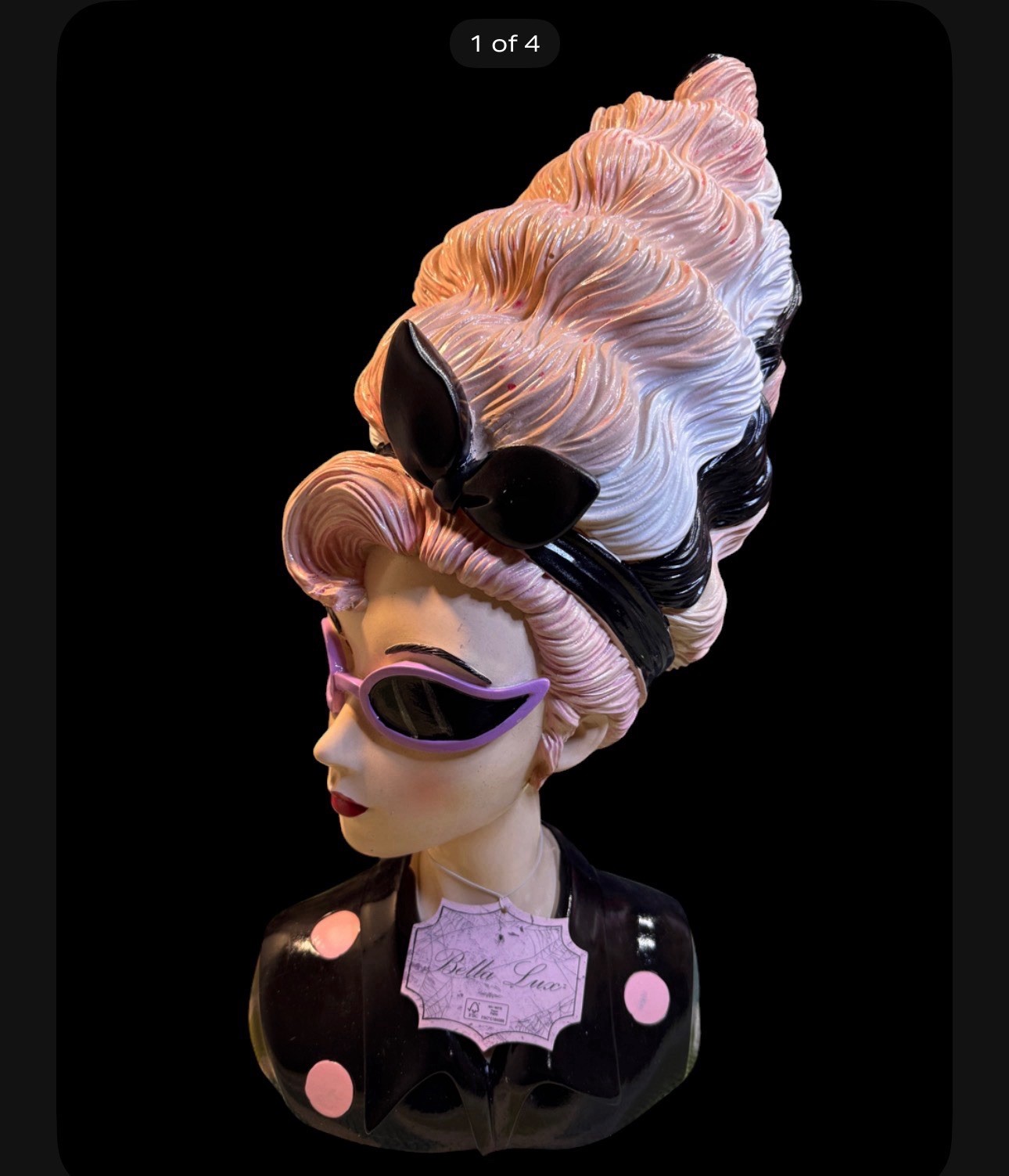Bella Luxe - Halloween 2026 Rockabilly Bride Of Frankenstein Sunglasses Bust HTF