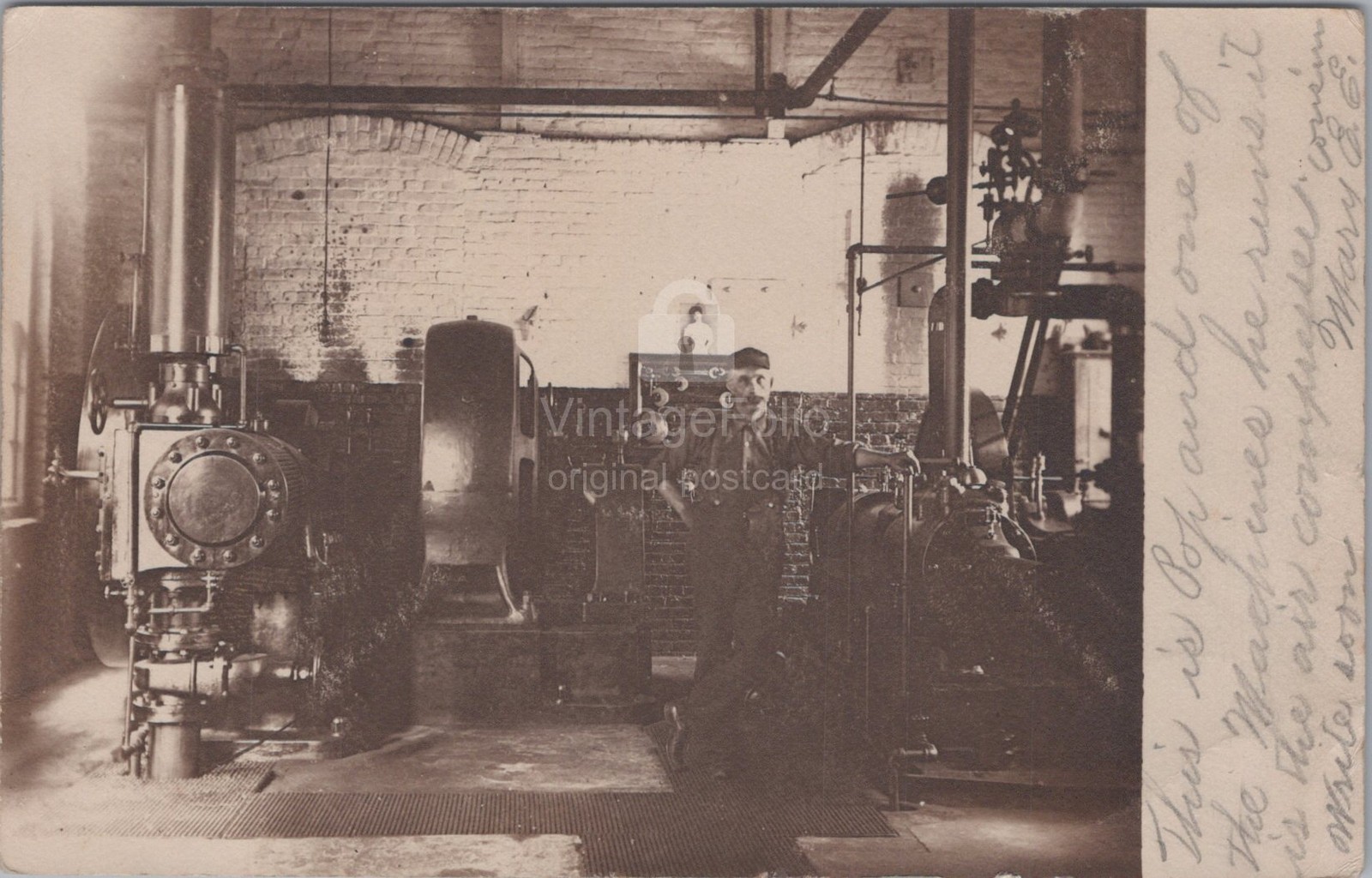 Air Compressor Machine Factory Birdseye Indiana IN Industrial RPPC 1906 Postcard