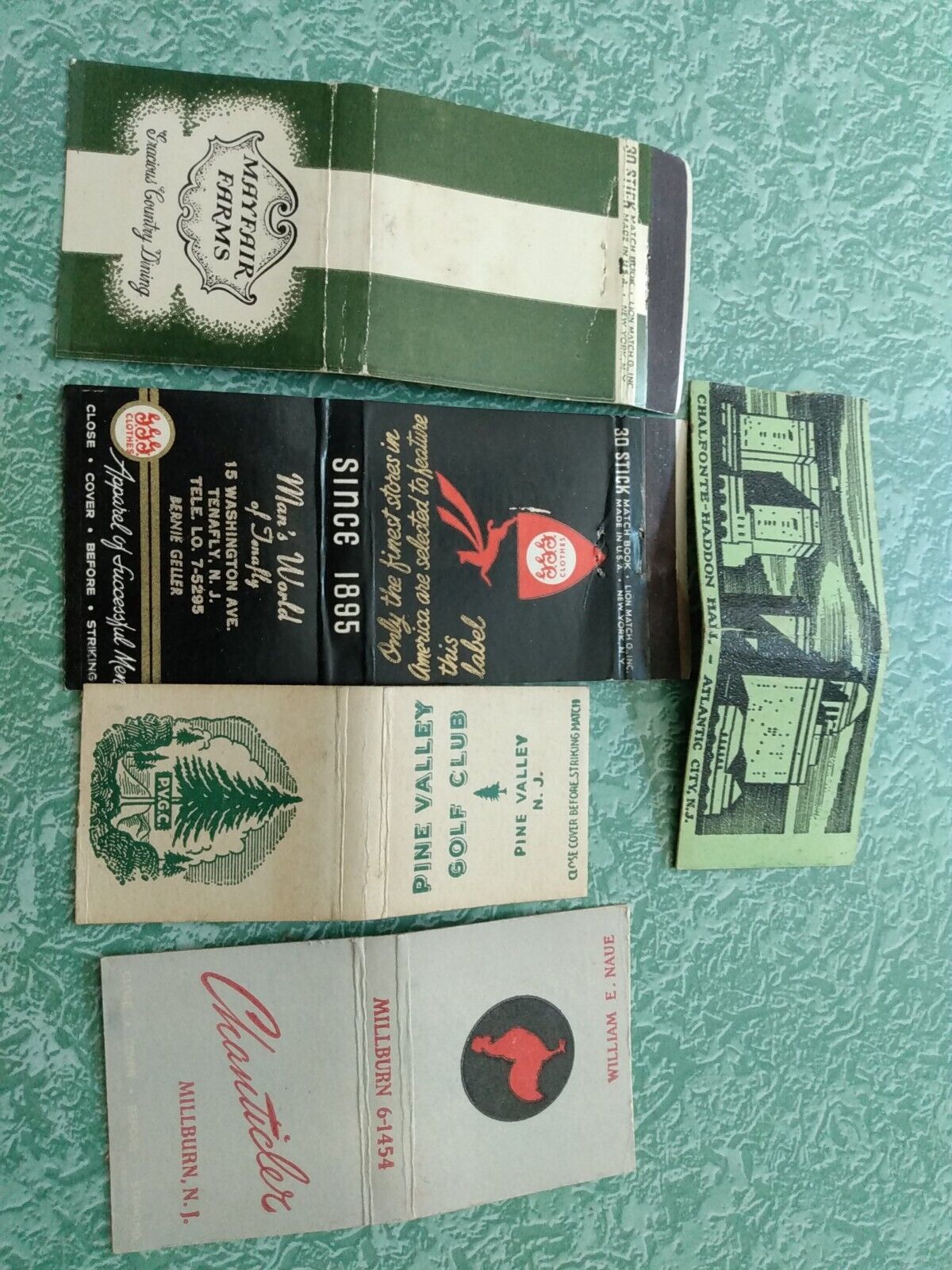 Vintage Matchbook Cover VM4 Collectible circa 1941 lot New Jersey various