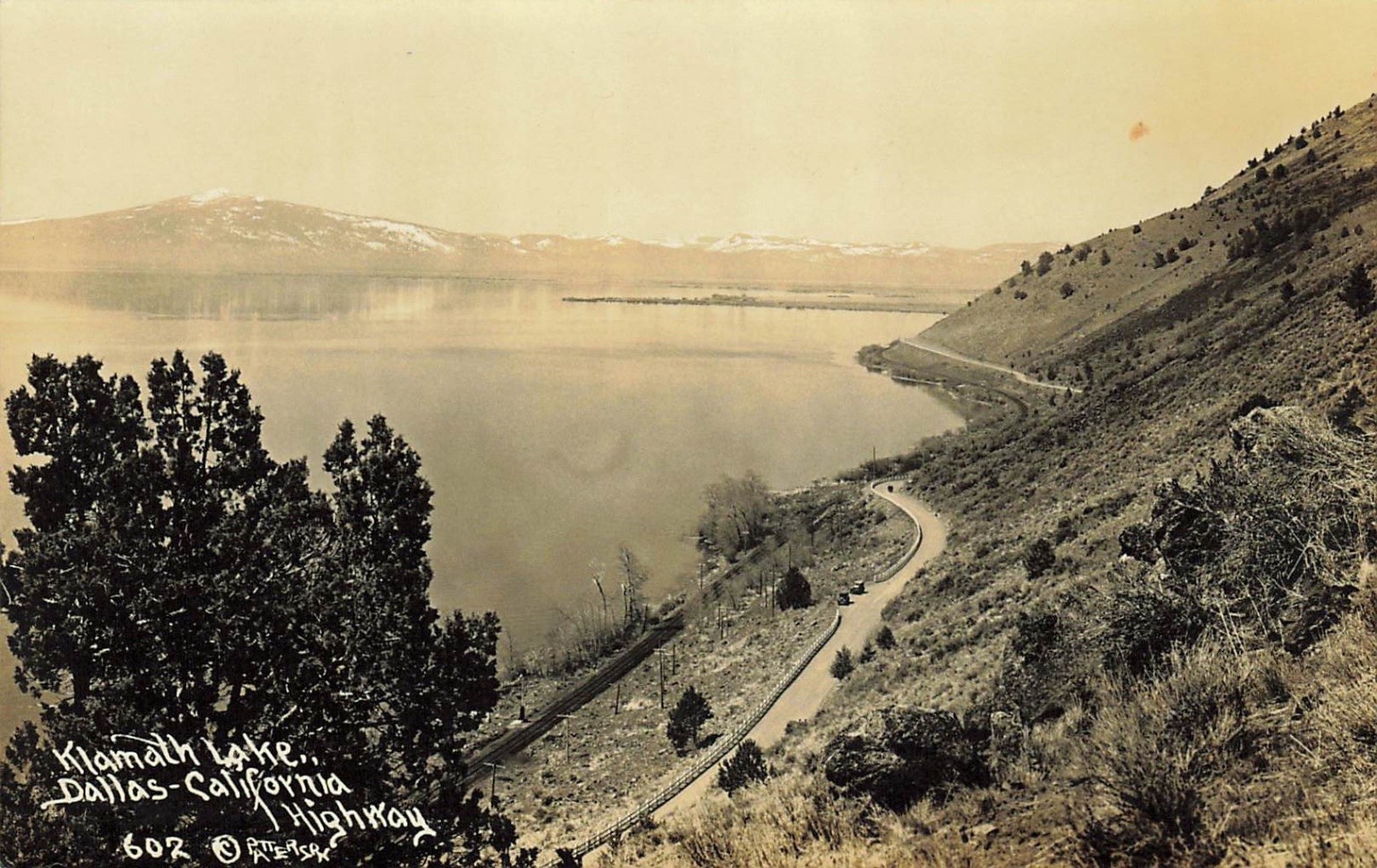 1930 Klamath Lake Dallas California Highway RPPC Postcard Vintage Patterson
