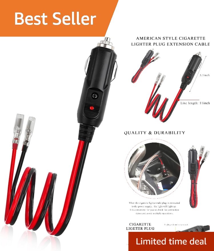 Durable 12V DC Cigarette Lighter Socket Connector with Quick Plug & Play Design