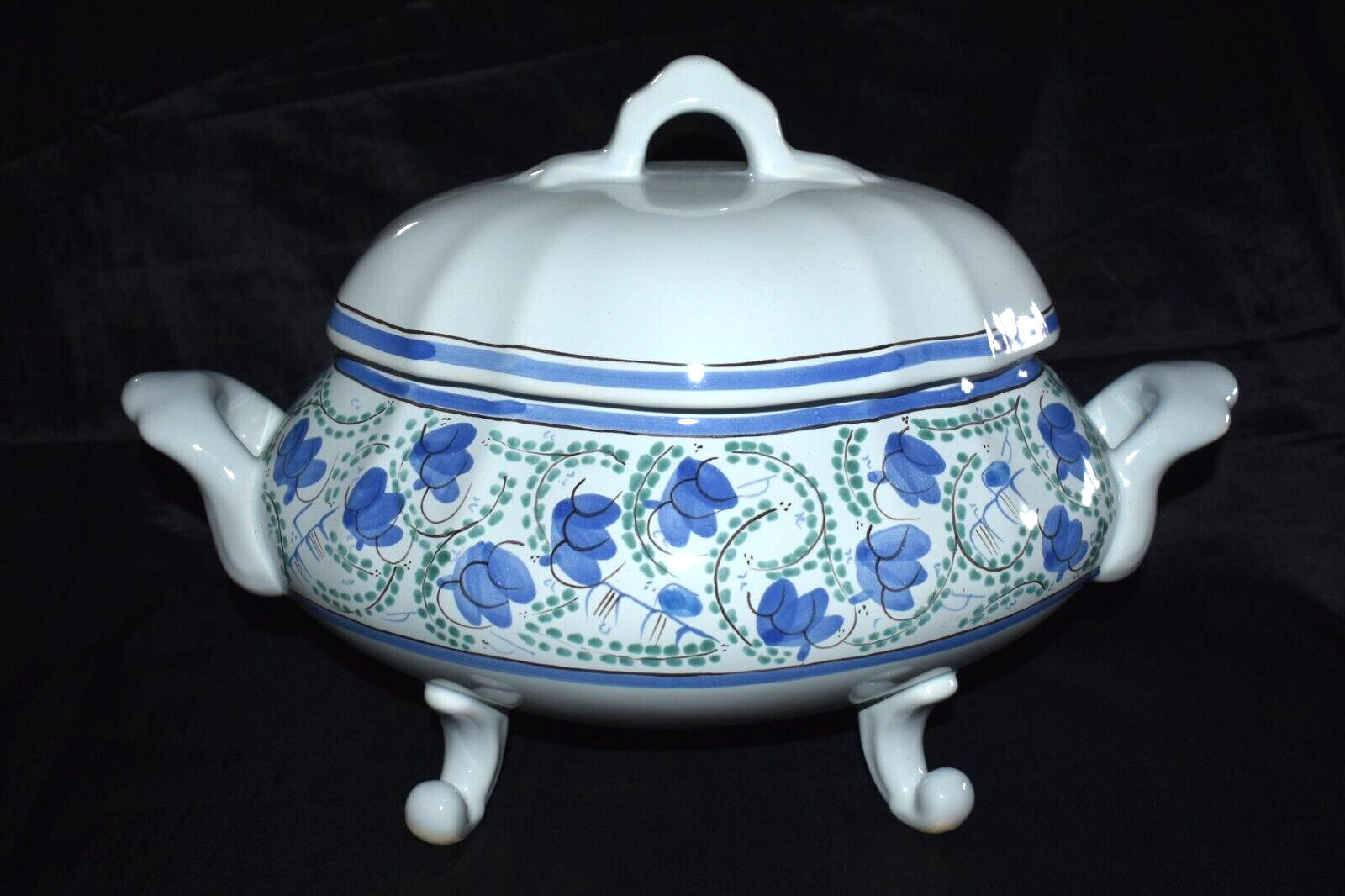 RARE Vintage HB HENRIOT Quimper France Tureen F321 Footed