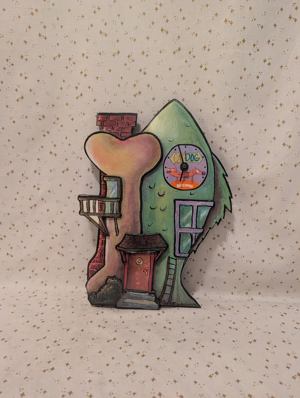 Nickelodeon Catdog 90\'s 3D Wall Clock, Rare Employee Exclusive