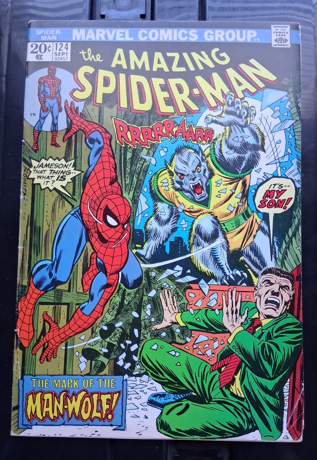 Amazing Spider-Man 124 1st App of Man-Wolf Marvel Comics Sept 1973 VG to F-