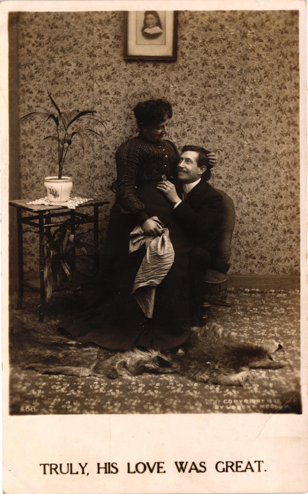Vintage Life Model Postcard Truly His Love Was Great Romance Edwardian Era