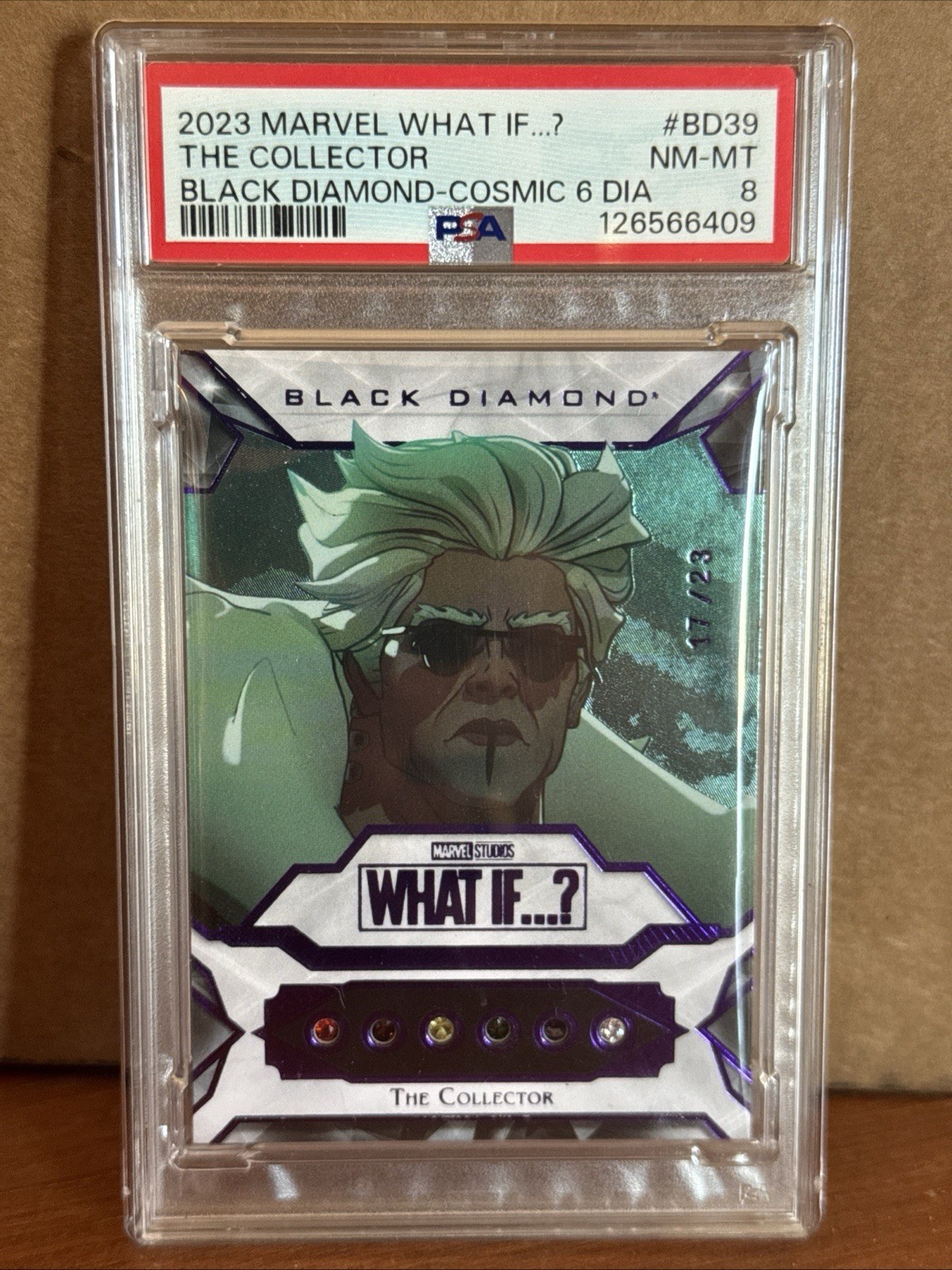 2023 Marvel What If…? The Collector Black Diamond-cosmic 6 Diamond 17/23 PSA8￼