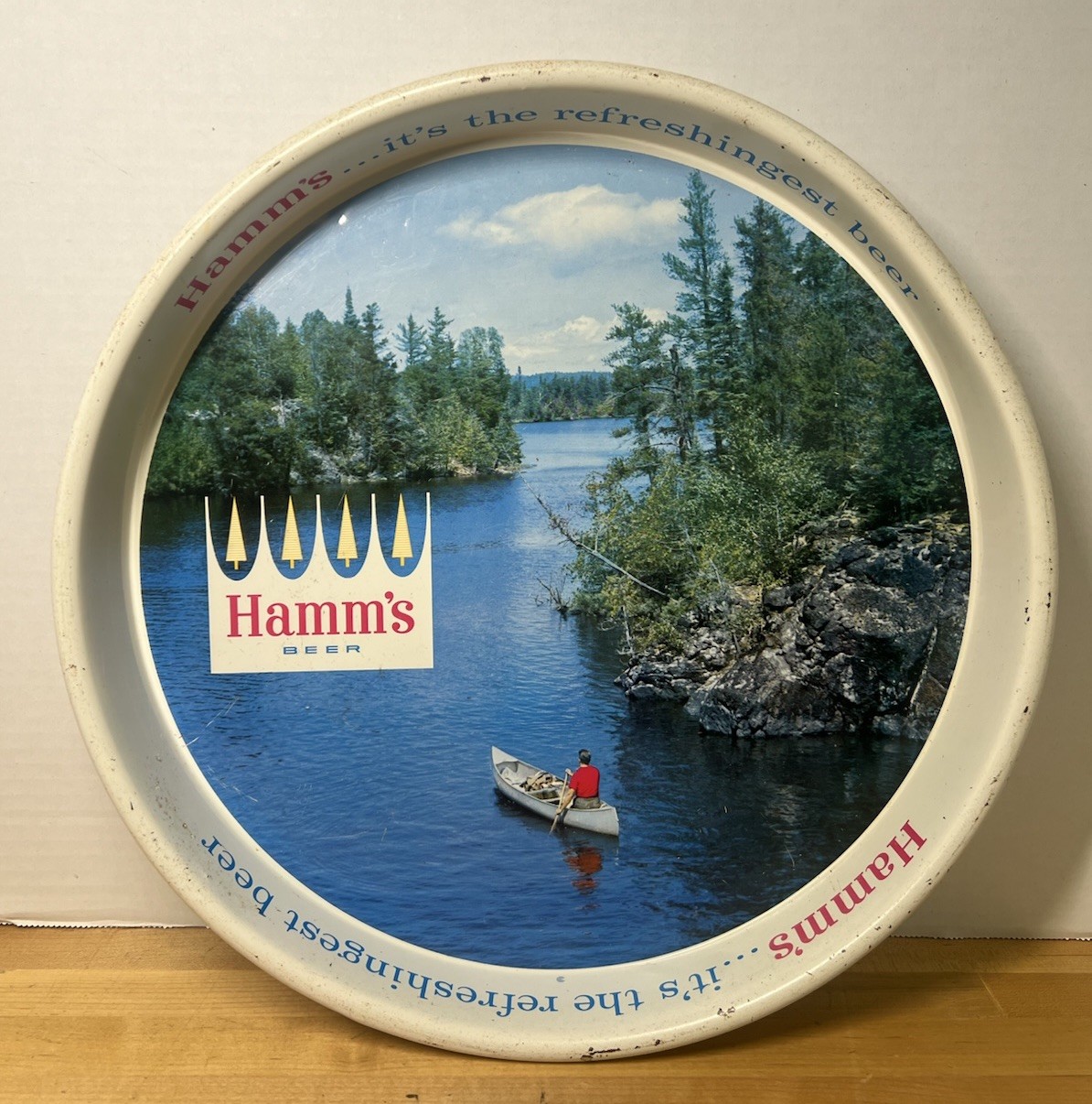 VTG Hamm\'s Beer Round Serving Tray \