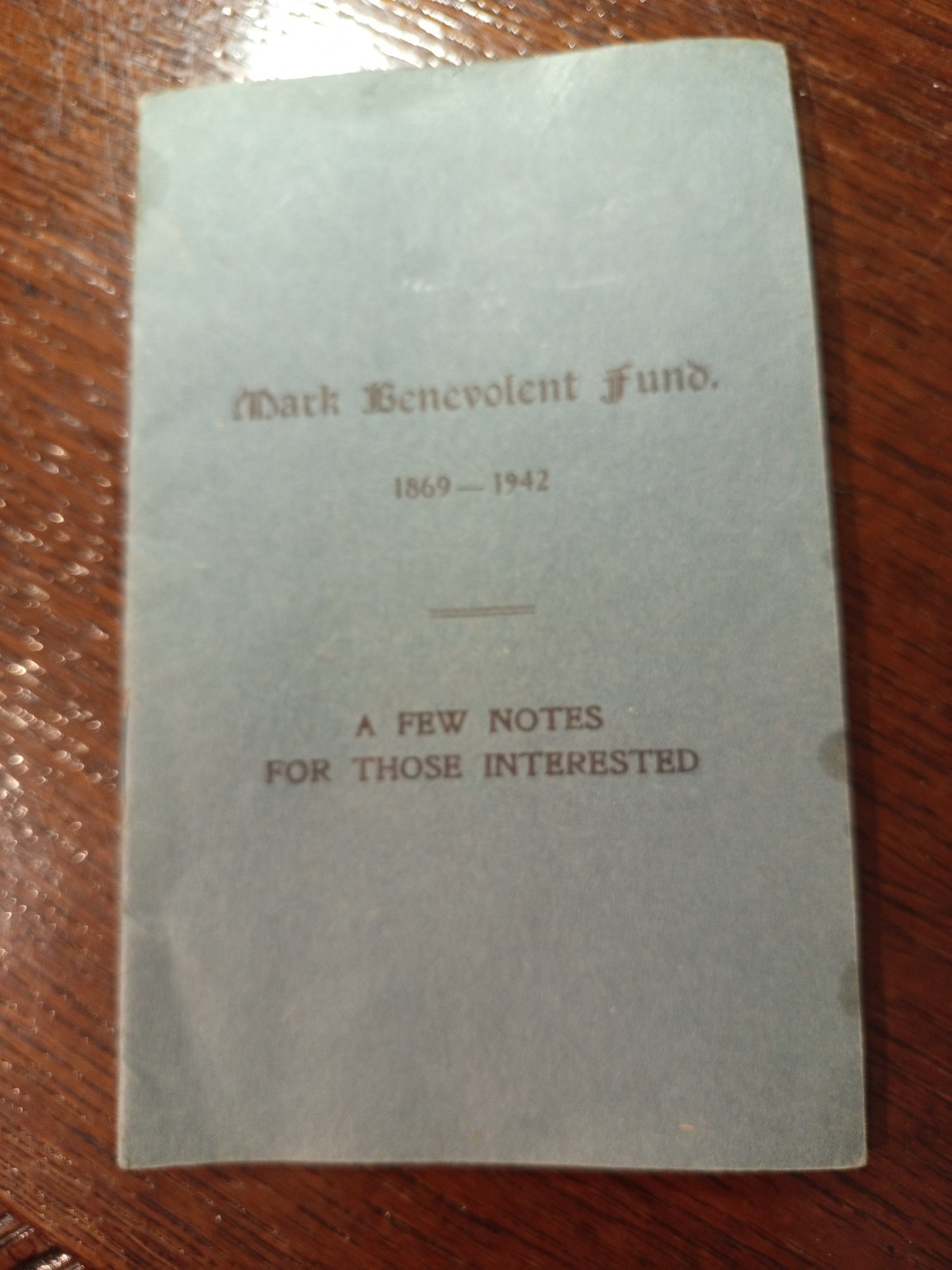1942 Mark Benevolent Fund  Freemasonry masonic  /165