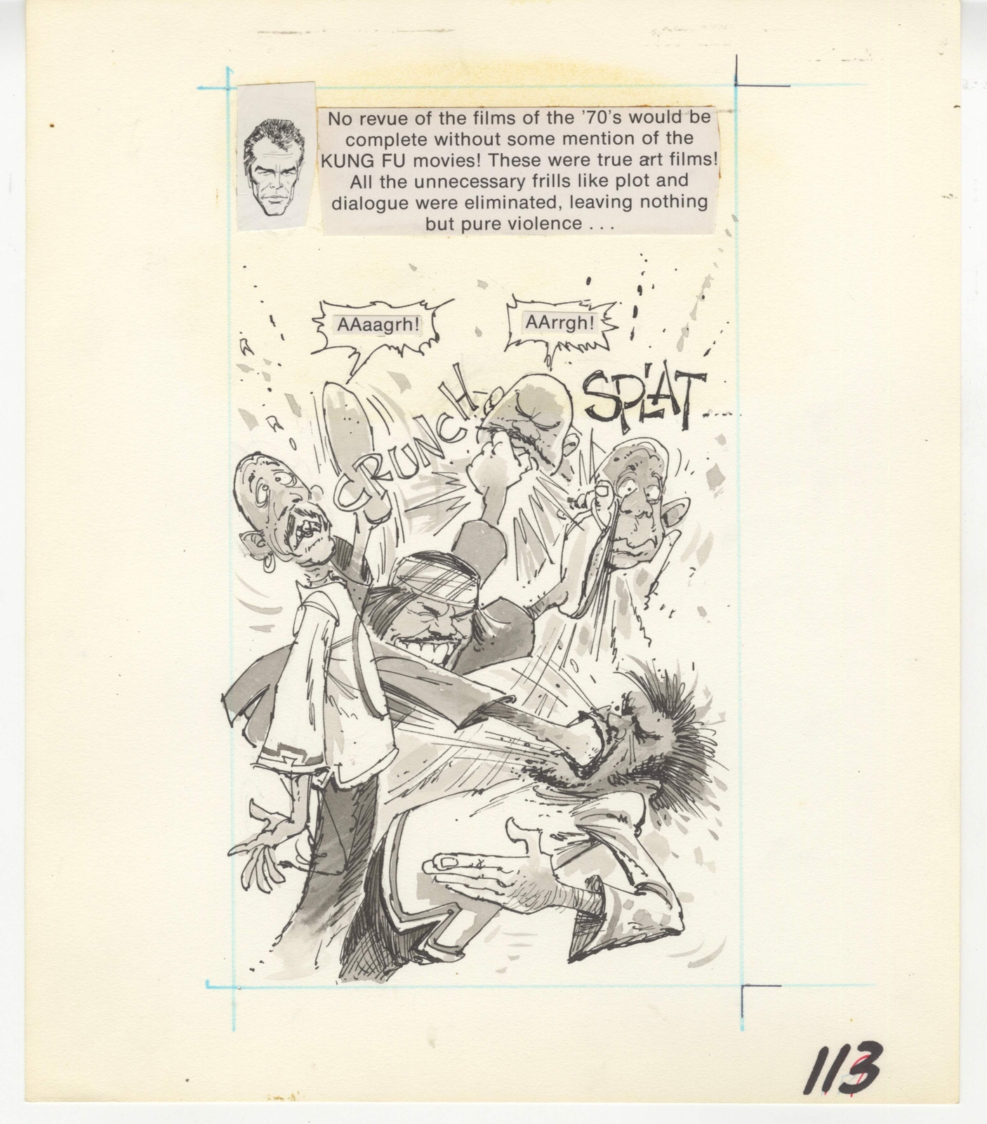 MAD Looks at the Future pg 113 - 1978 - Jack Rickard Original Comic Art - Kung F
