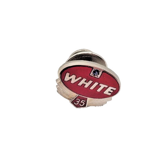 White Motor Co 35 Year Employee Anniversary Pin Back Badge Vintage