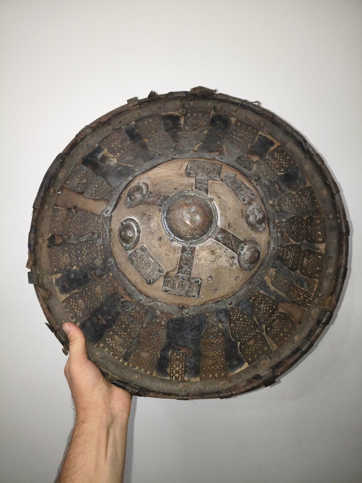 antique Ethiopian Ras Shield Large Size Shotel Gurade Shamshir 