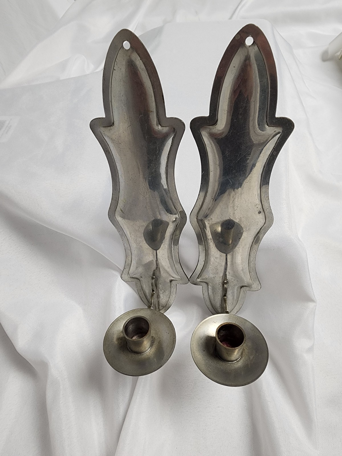 Vintage Stieff Wall Mount Sconces Hanging Pewter Candle Holders  Baltimore MD.
