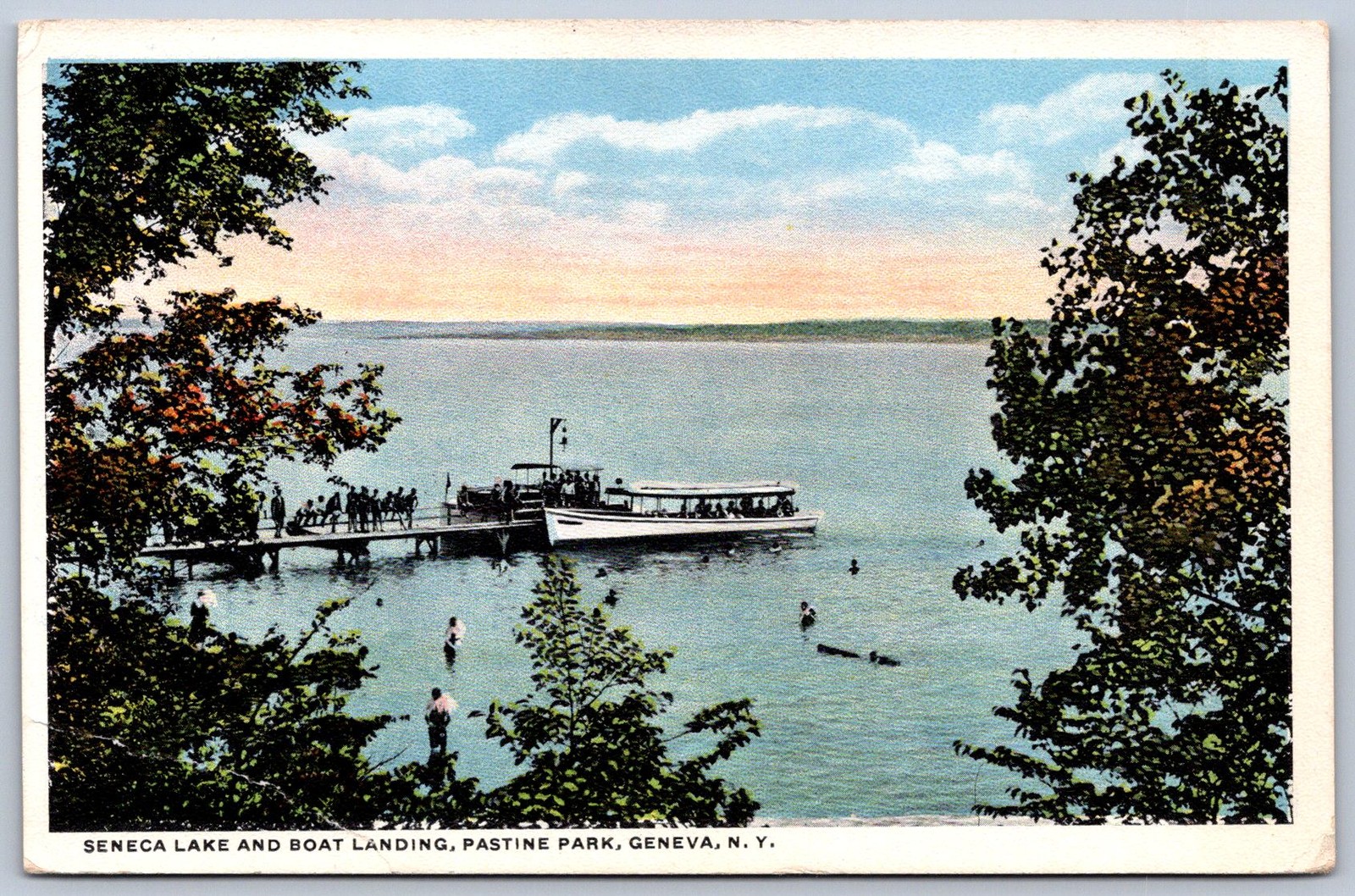 K32/ Geneva New York Postcard c10 Ontario Co Seneca Lake Boat Landing 938