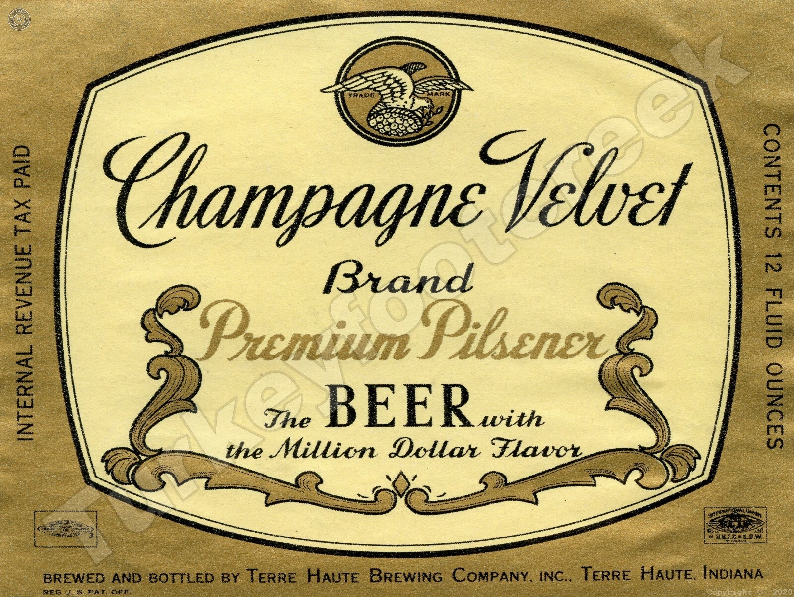 Champagne Velvet Brand Beer Label 9\
