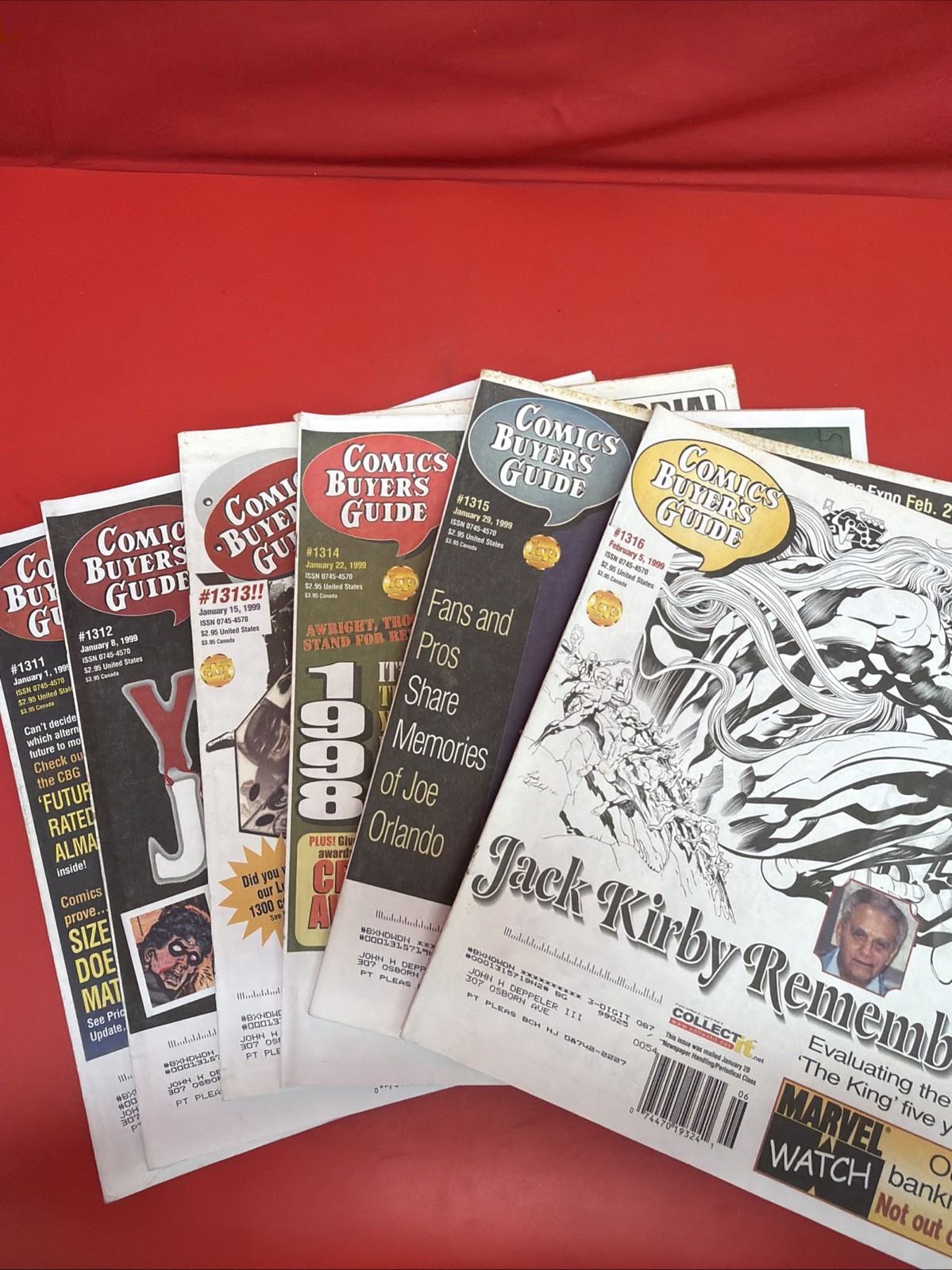 Comics Buyer’s Guide Lot of 6 Issues #1311-1316 Jan-Feb 1999 CBG.  *89
