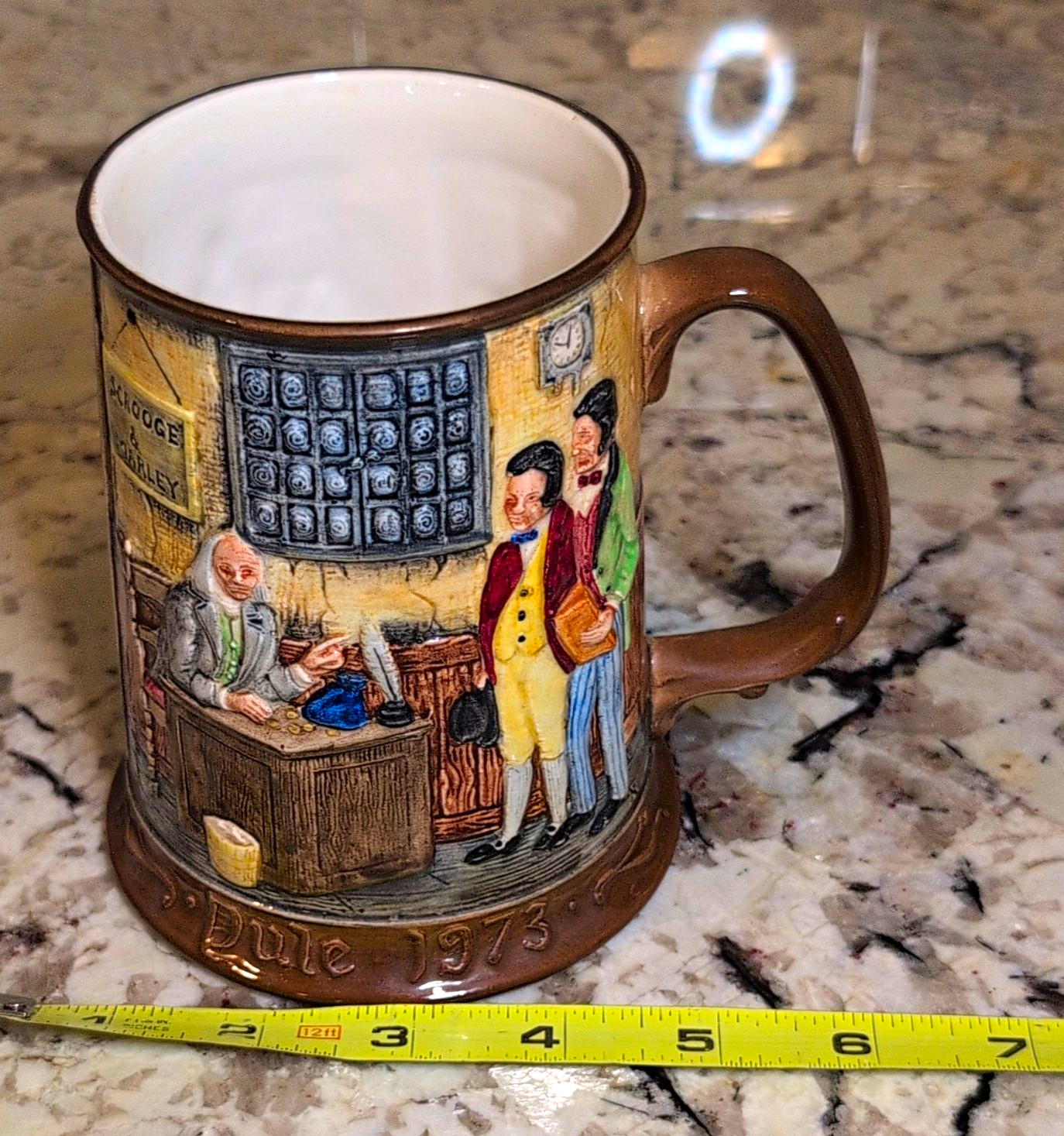 Vtg Royal Doulton Beswick 1973 Christmas Carol Tankard Mug Scrooge Asked AidPoor