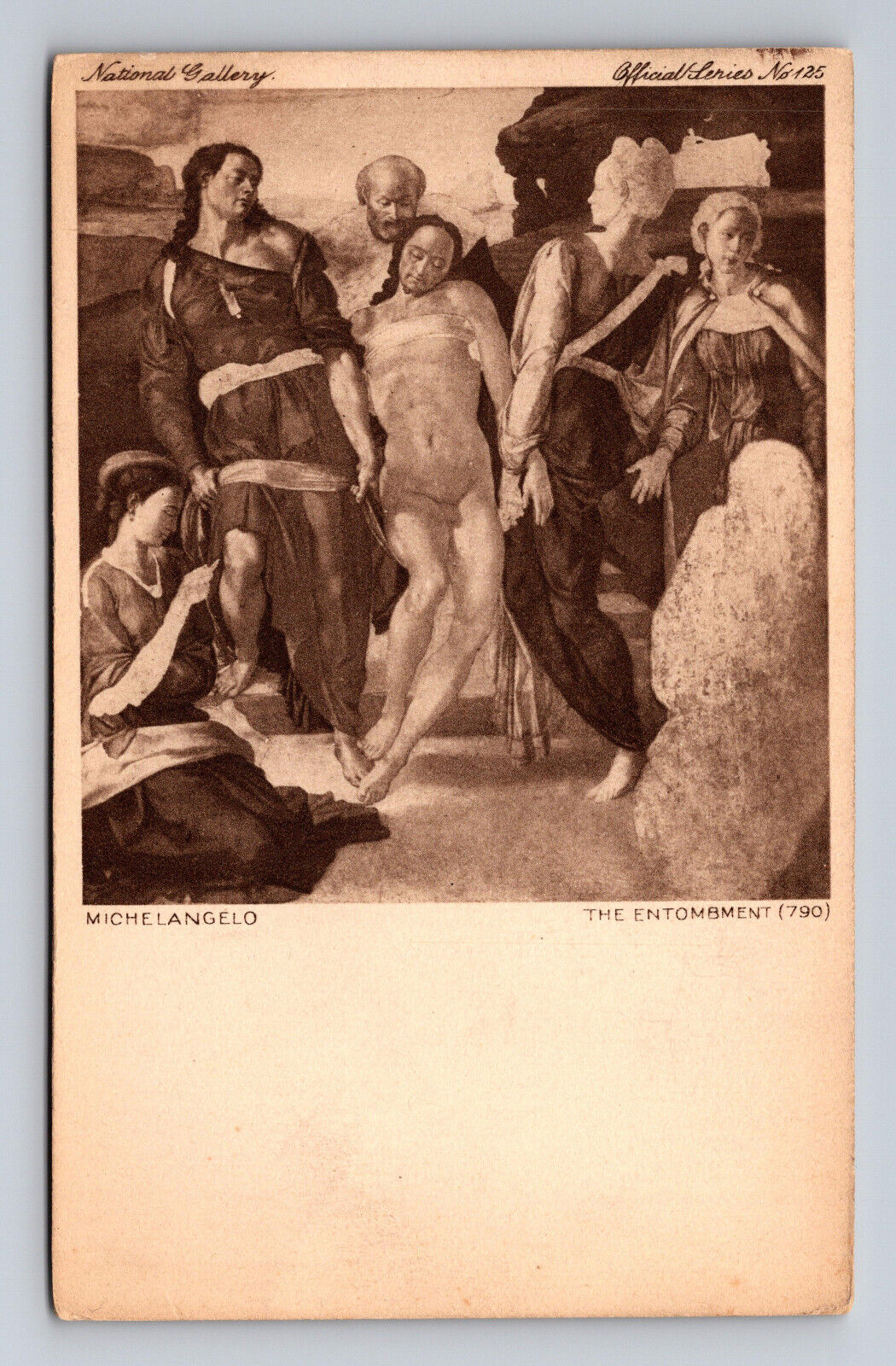 Postcard Michelangelo\'s The Entombment Jesus National Gallery No. 125