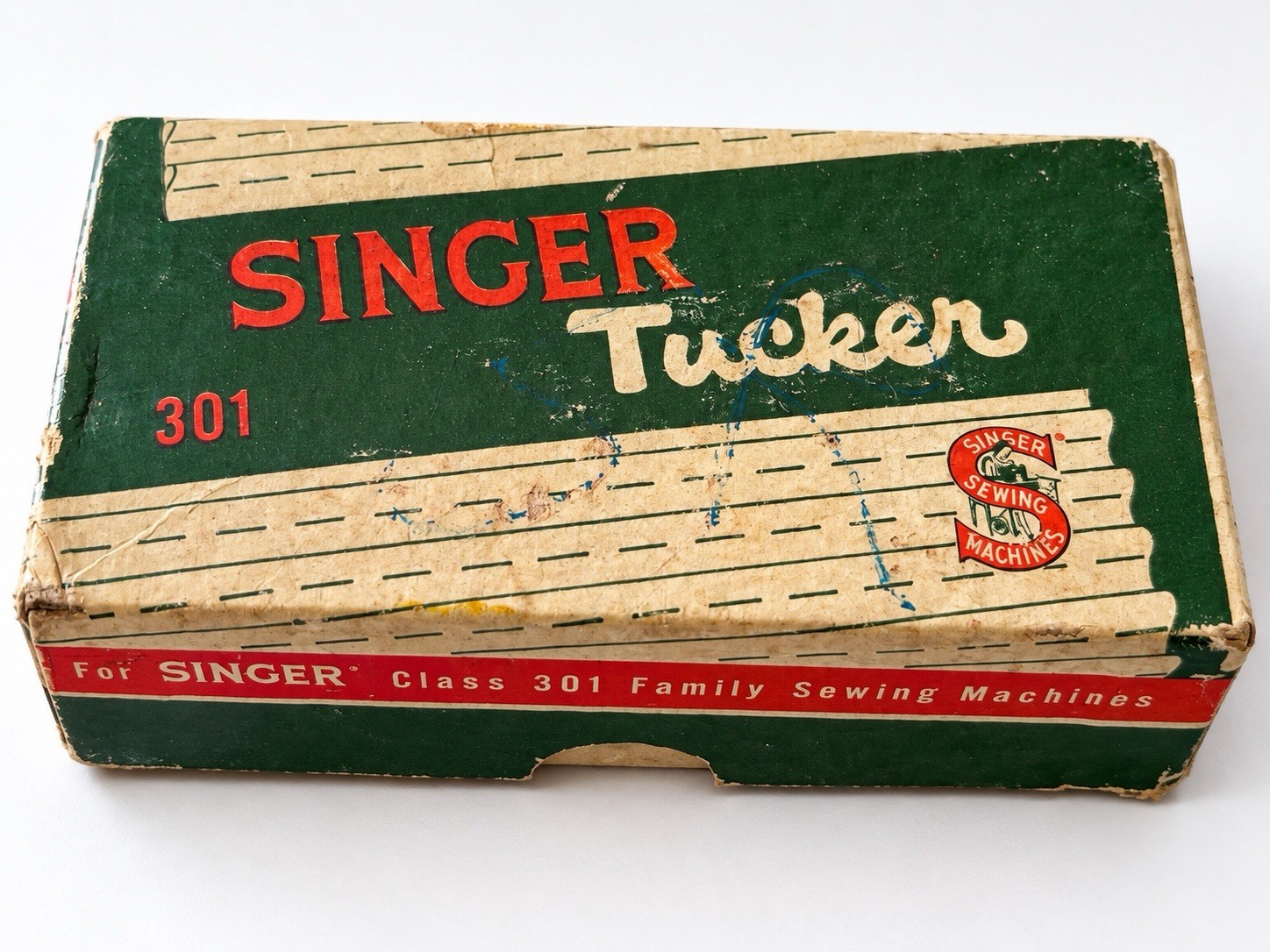 Vintage Singer Tucker Sewing Attachment with Instructions & Original 301 Box