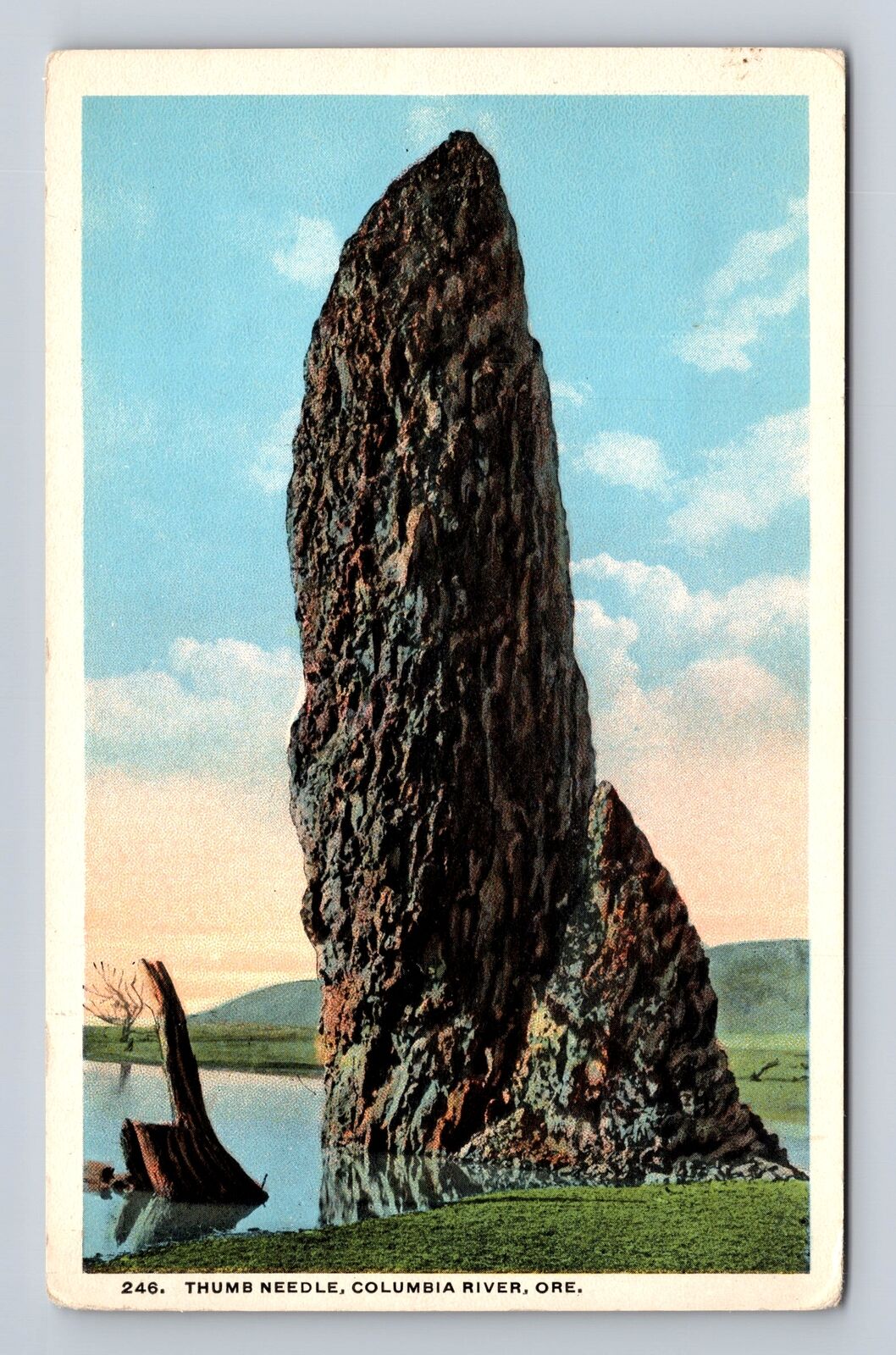 Columbia River OR-Oregon, Thumb Needle, Antique Vintage Souvenir Postcard
