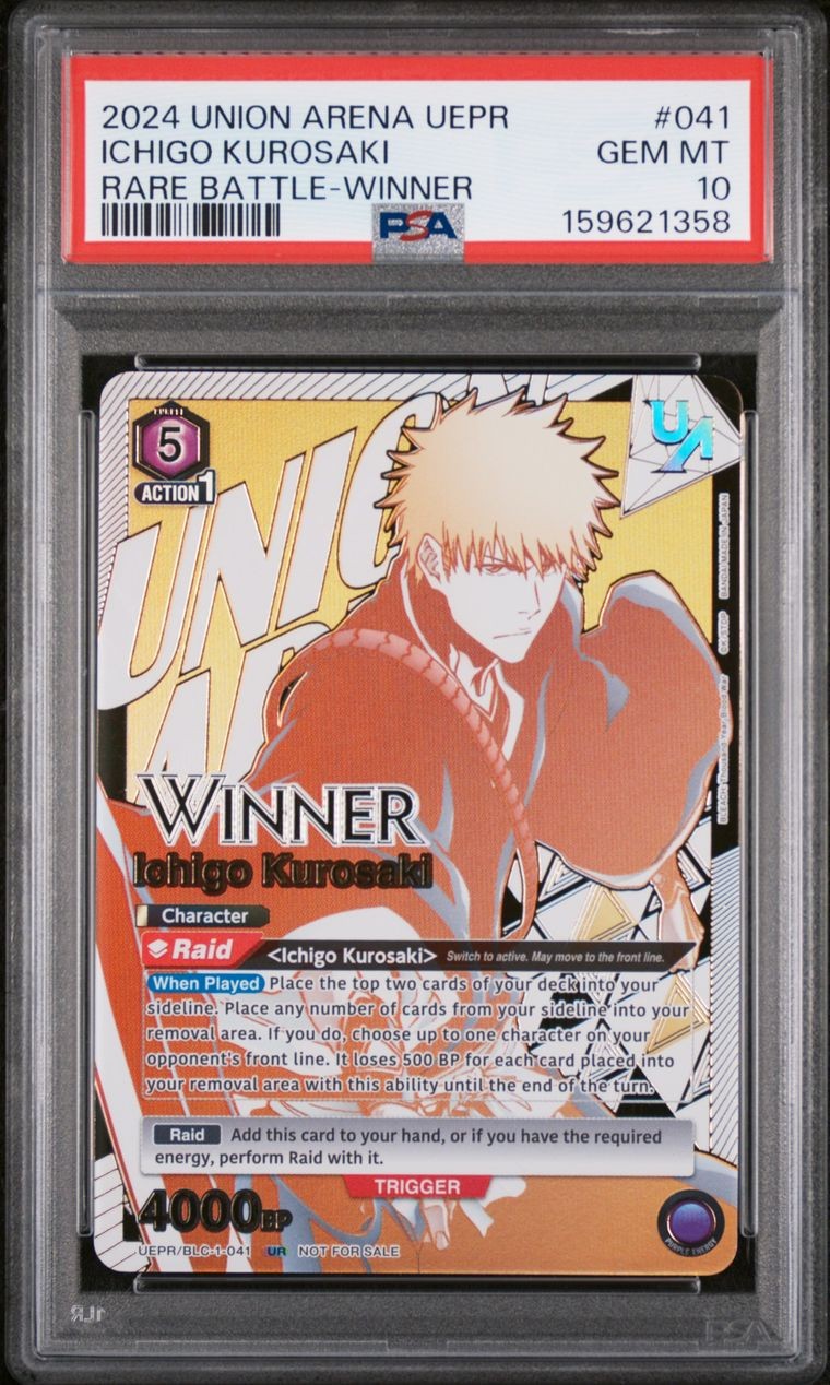 2024 UNION ARENA ICHIGO KUROSAKI PSA 10 RARE BATTLE-WINNER BLEACH TYW