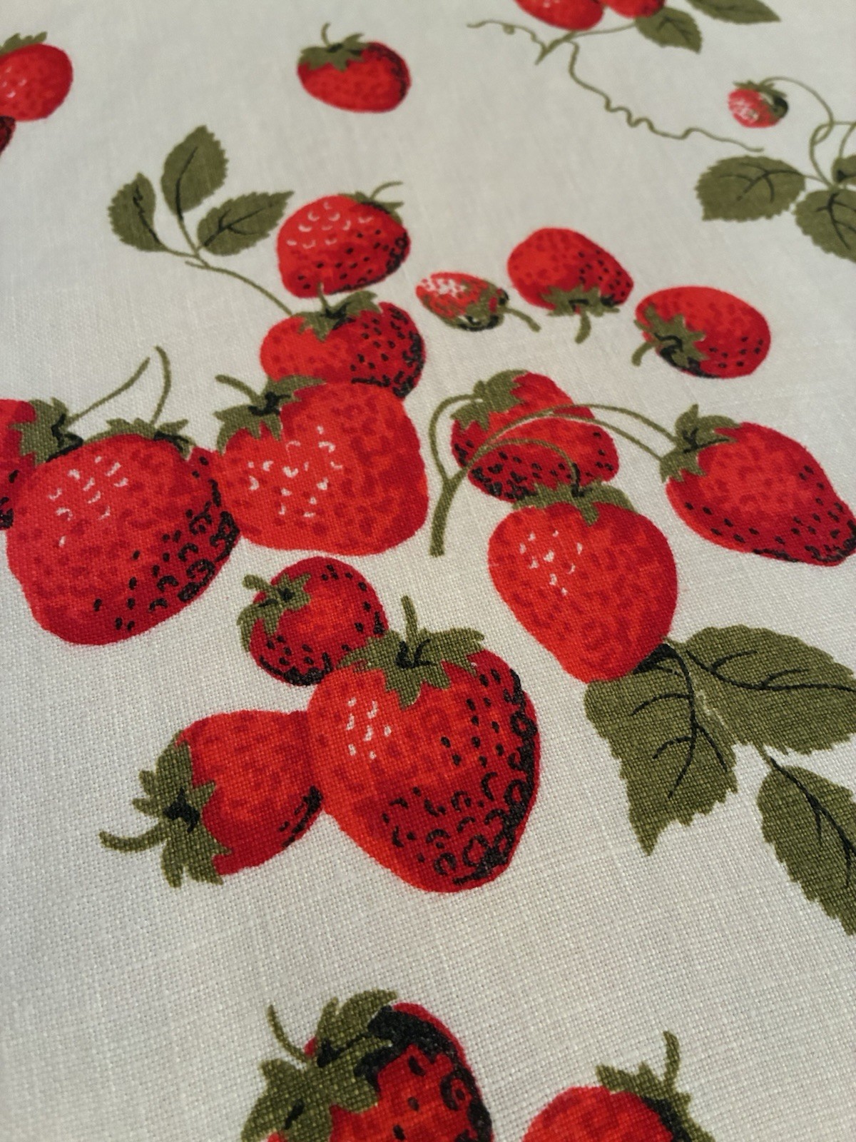 Vtg Mid Century Strawberry Festival Linen Tablecloth Wilendur Beauty Kraft Era