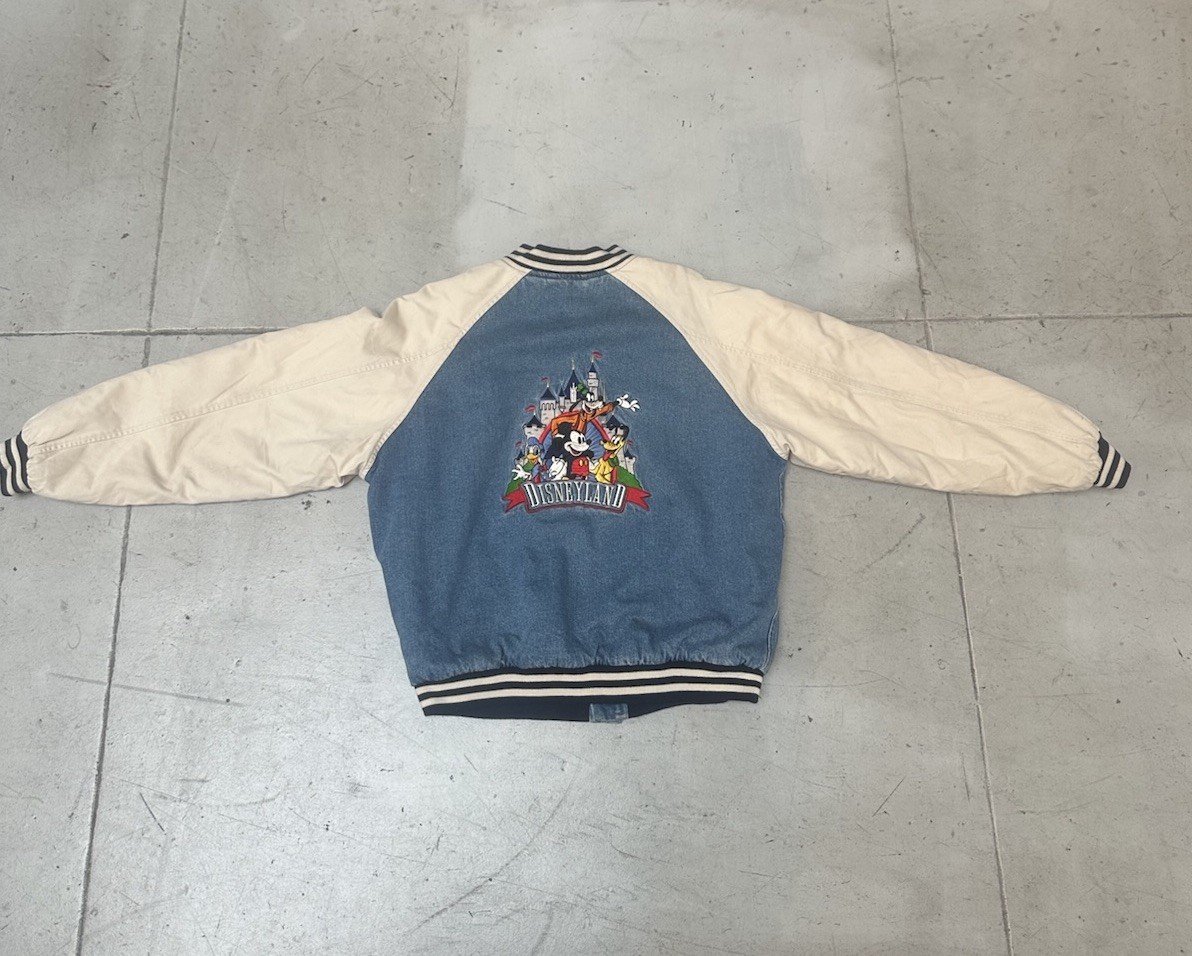 Vintage Disneyland Denim Bomber Jacket Size Medium Mickey Mouse 90s