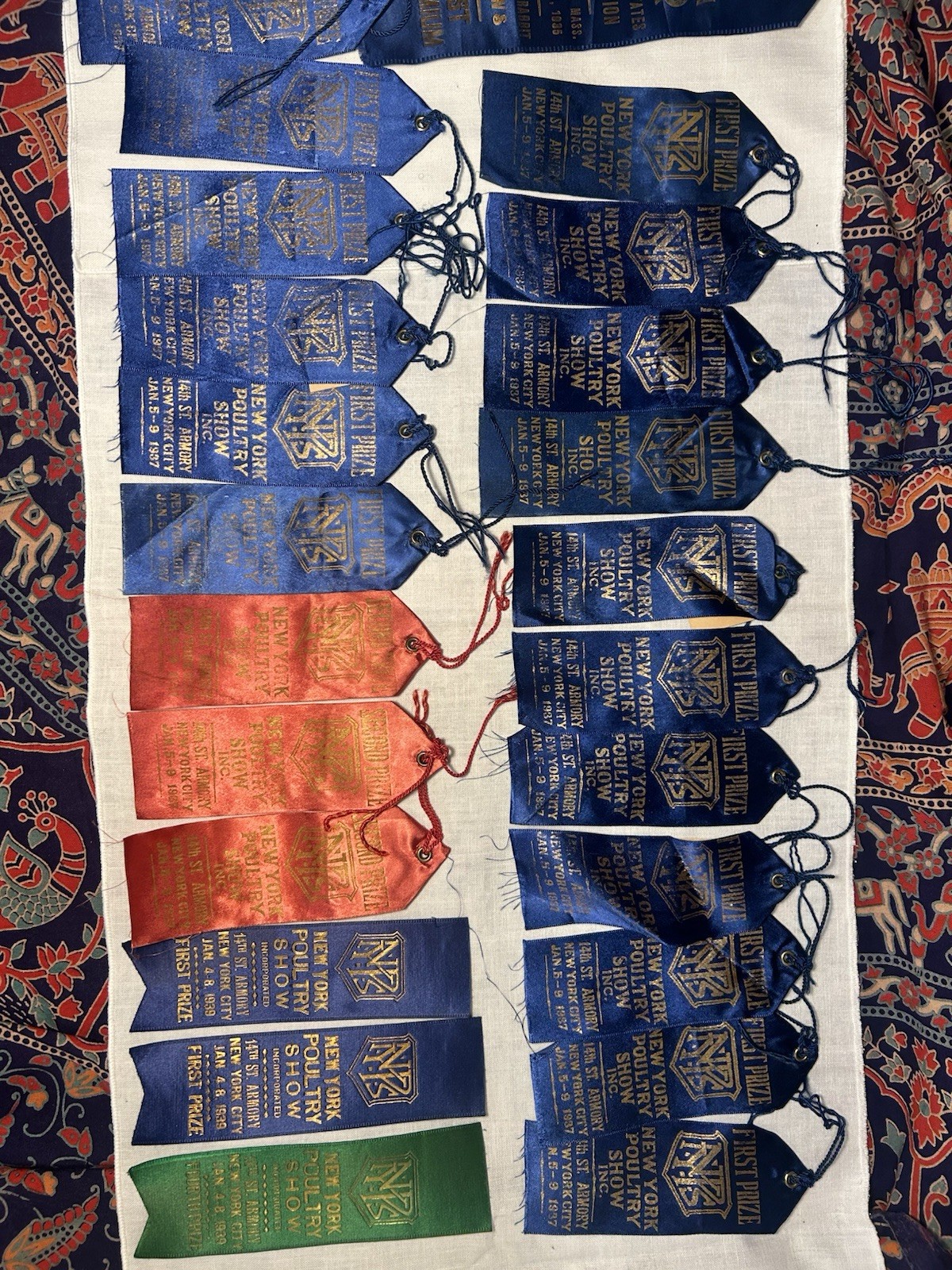 24 Vintage New York Poultry Show Ribbons 1937 1939 14th St Armory NYC Gunsel⁠