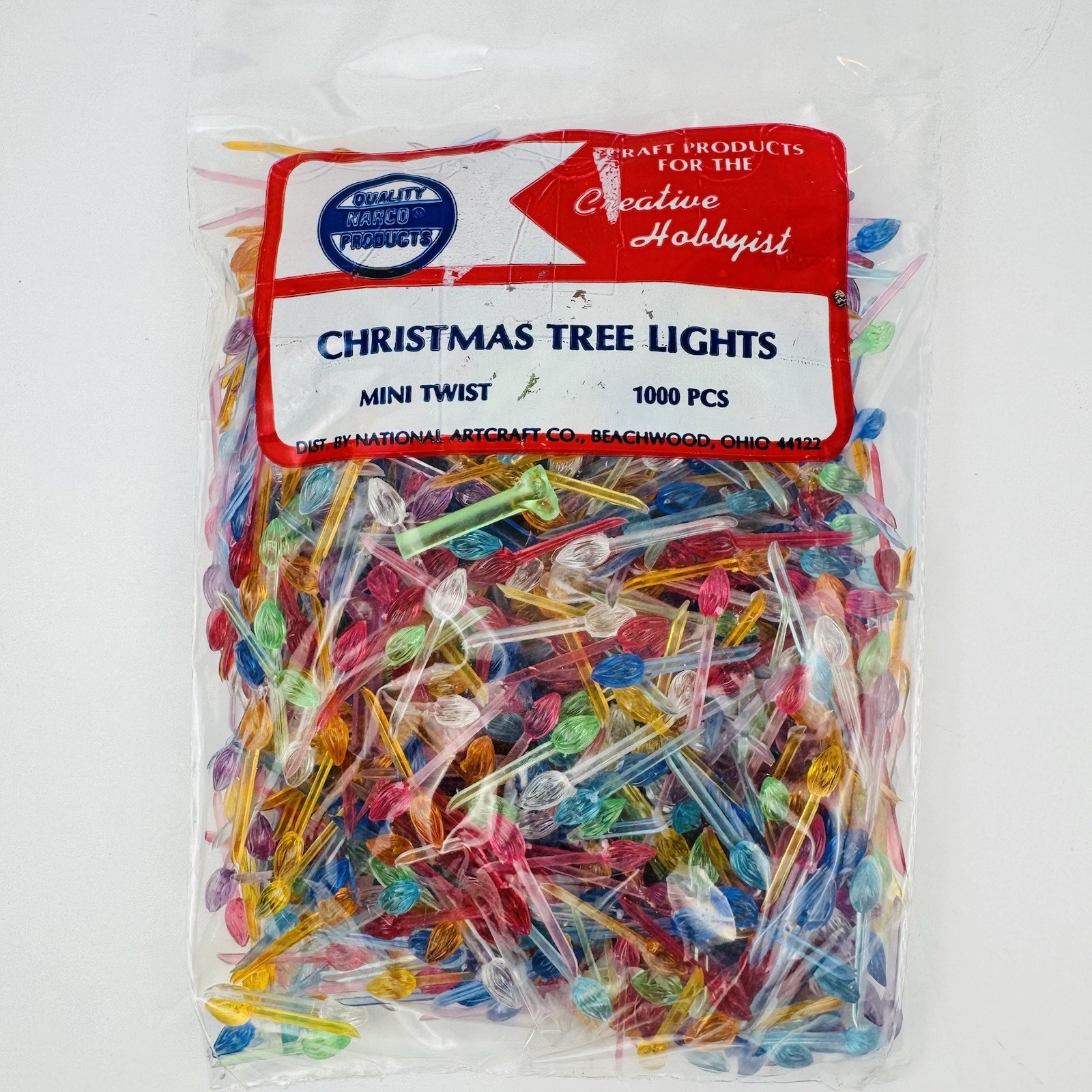 Narco Mini Twist Pin Ceramic Christmas Tree Lights Bulb 1000 pcs Multicolor VTG