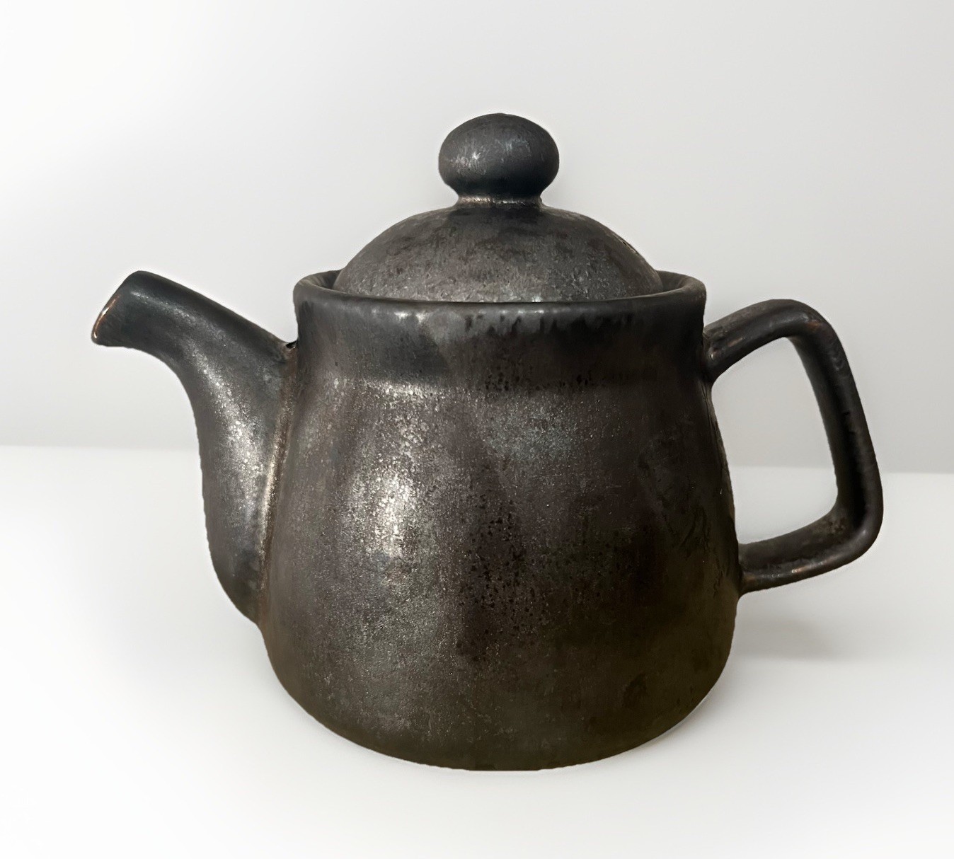 Raku Art Pottery Tea Pot With Lid Vintage