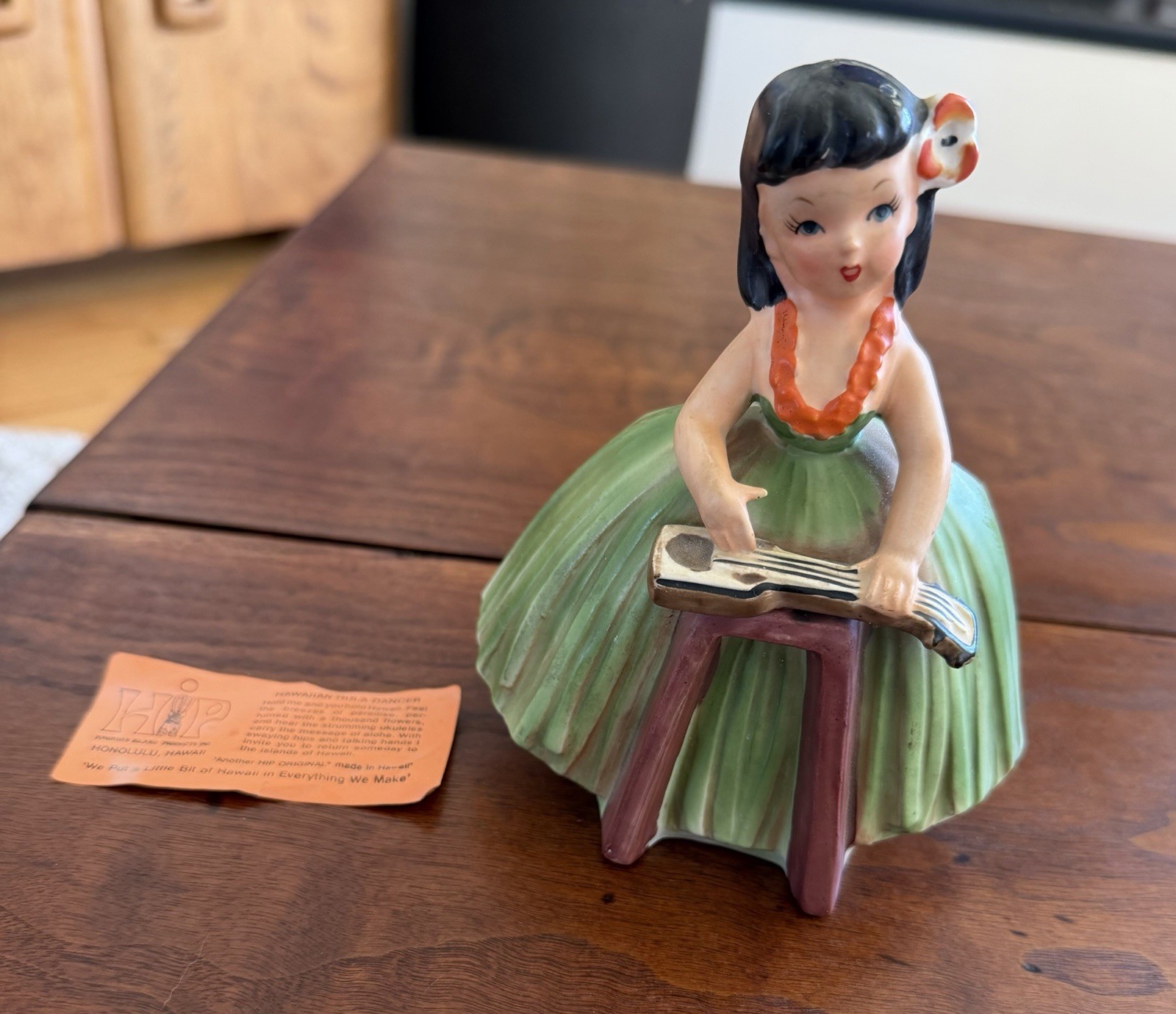 Vintage Napco Planter Hawaiian Girl Hula  Dress Guitar Tough Find C4692A 1959