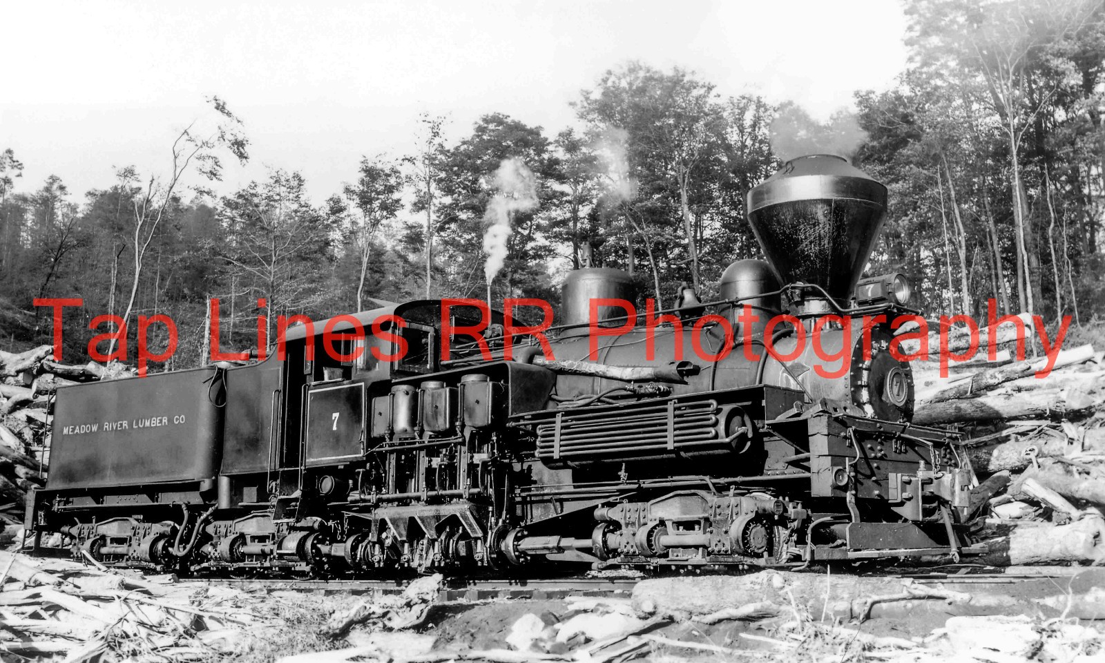 Meadow River Lumber Co. #7 Camp 105, Anjean WV 6-1953 Lima Shay -New 5x8 Photo
