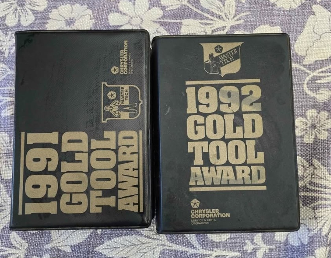 Vintage 1991 / 1992 Chrysler Gold Tool Masters Mechanic Award - Gold plated tool