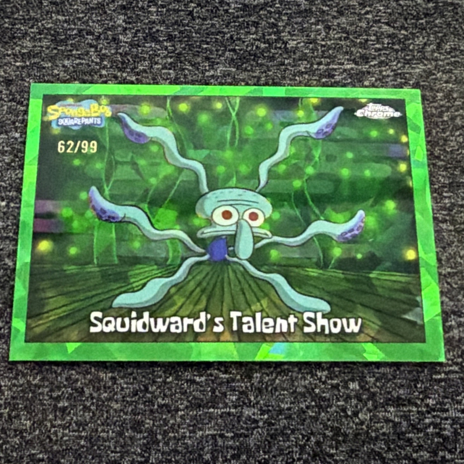 2025 Topps Chrome Spongebob SquarePants Sapphire Squidwards Talent Show /99 Card