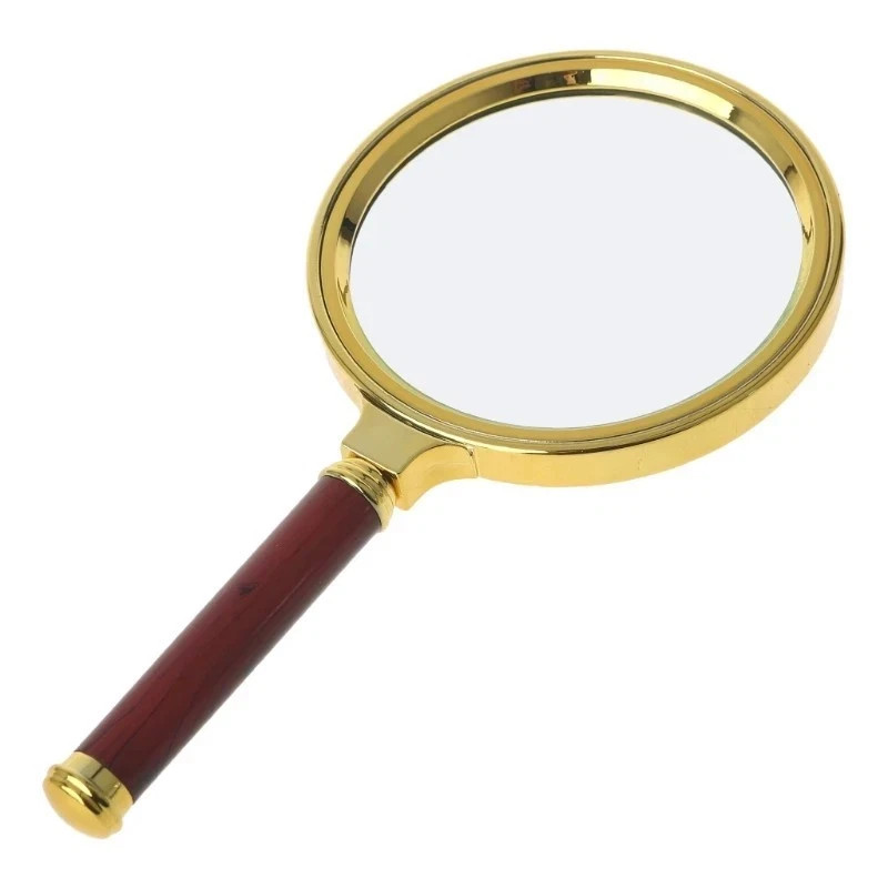 Vintage Magnifying Glass 10X Magnifying Glass Wood AntiqueBrass Magnifier