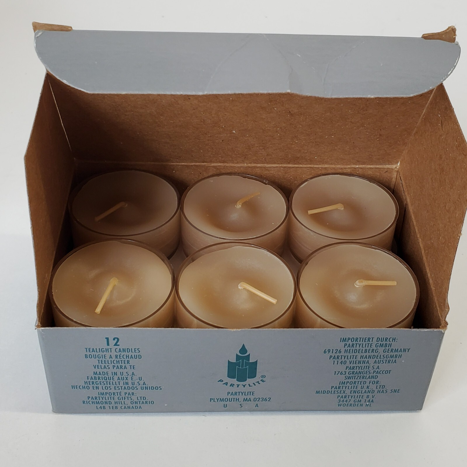 Partylite Gingerbread Beige Tea lights New V0441 package Of 12