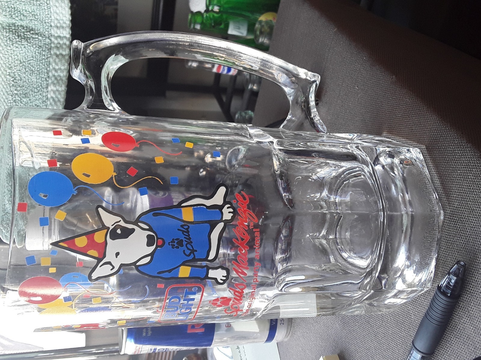 Vintage 1987 Spuds Mackensie Budlight Glass Beer Mug Stein Libbey Glass Vintage 1987 Spuds Mackensie Budlight Glass Beer Mug Stein Libbey Glass