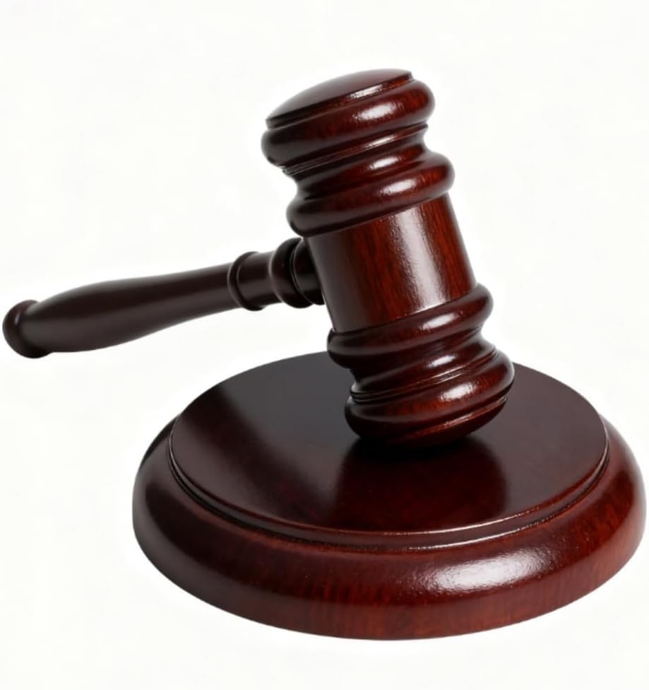 Wooden Gavel and Sound Block Set, 9.8 Inch Judge Gavel with 4.8 Inch Block
