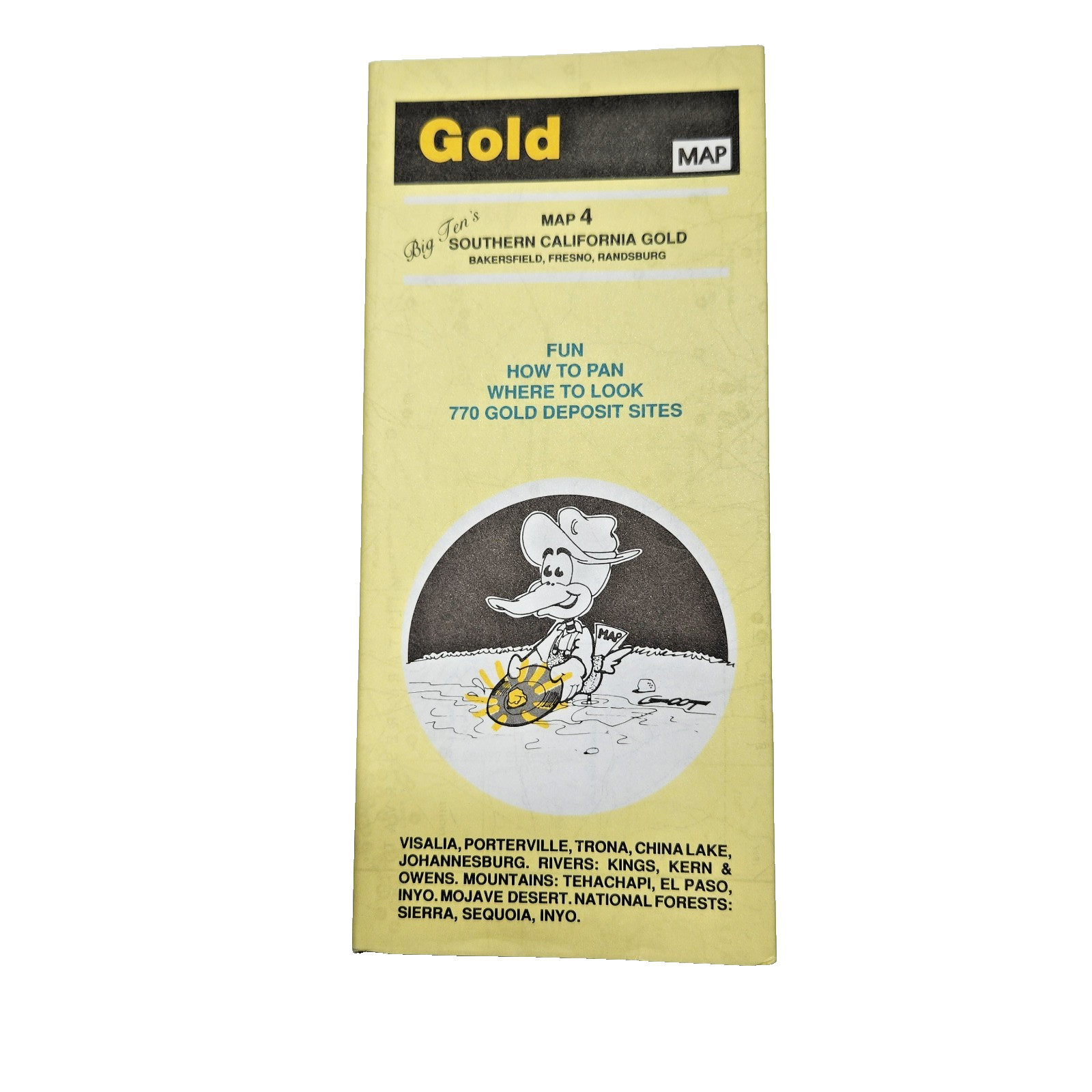 BIG Ten\'s Southern California Gold Map 4 Porterville China Lake Trona Visalia