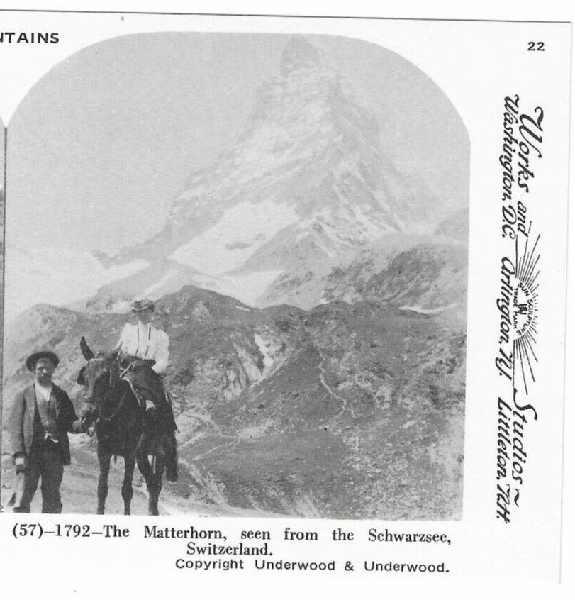The Matterhorn From Schwarzee, Switzerland, 1978 Reproduction Stereoview