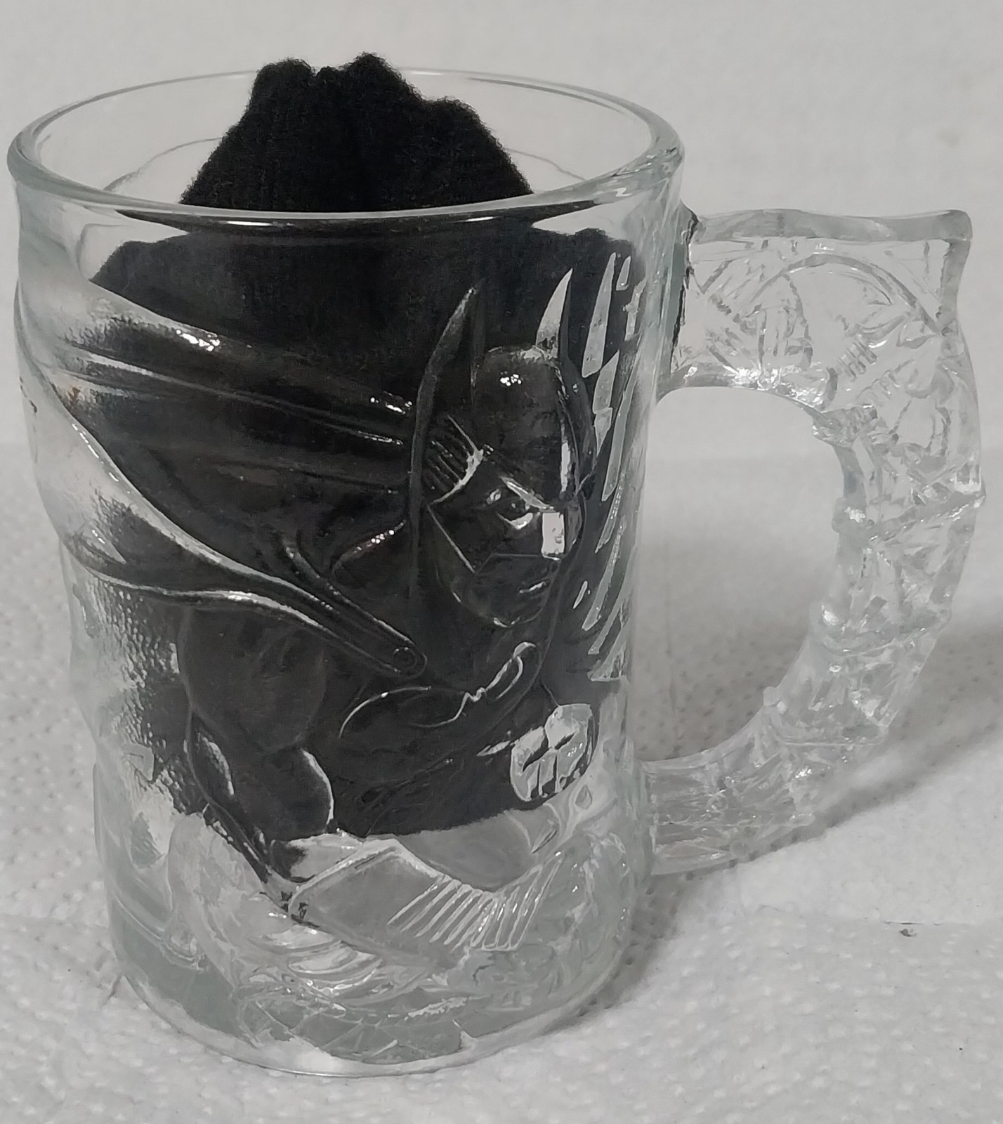 Batman Forever McDonalds 1995 Batman Embossed Glass Mug