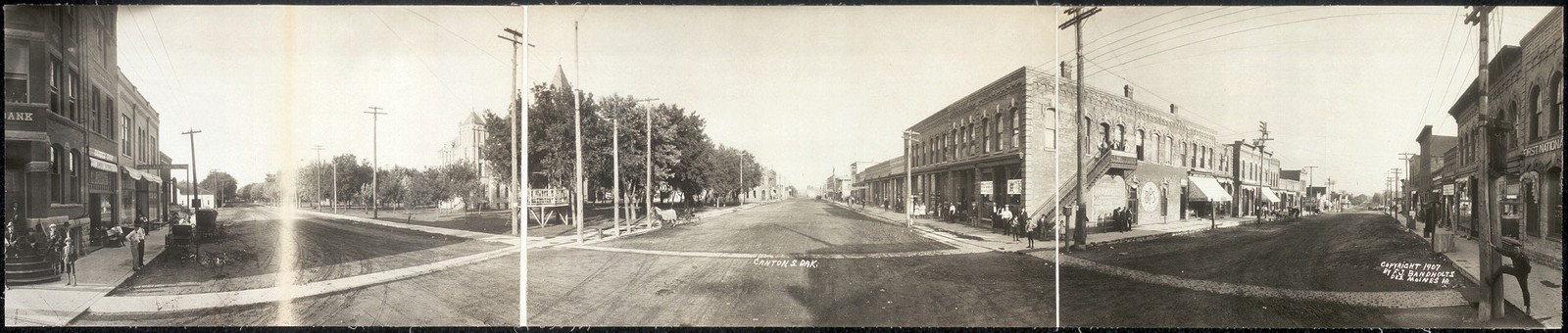 Photo:Canton South Dakota 1907 Panoramic Commercial Street Scene