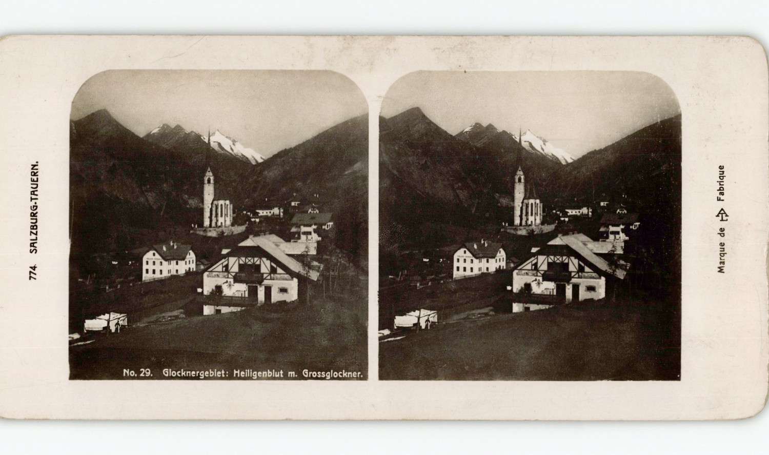 Austria, Hohe Tauern, Heiligenblut am Großglockner, vintage stereo, ca.1900 Aut