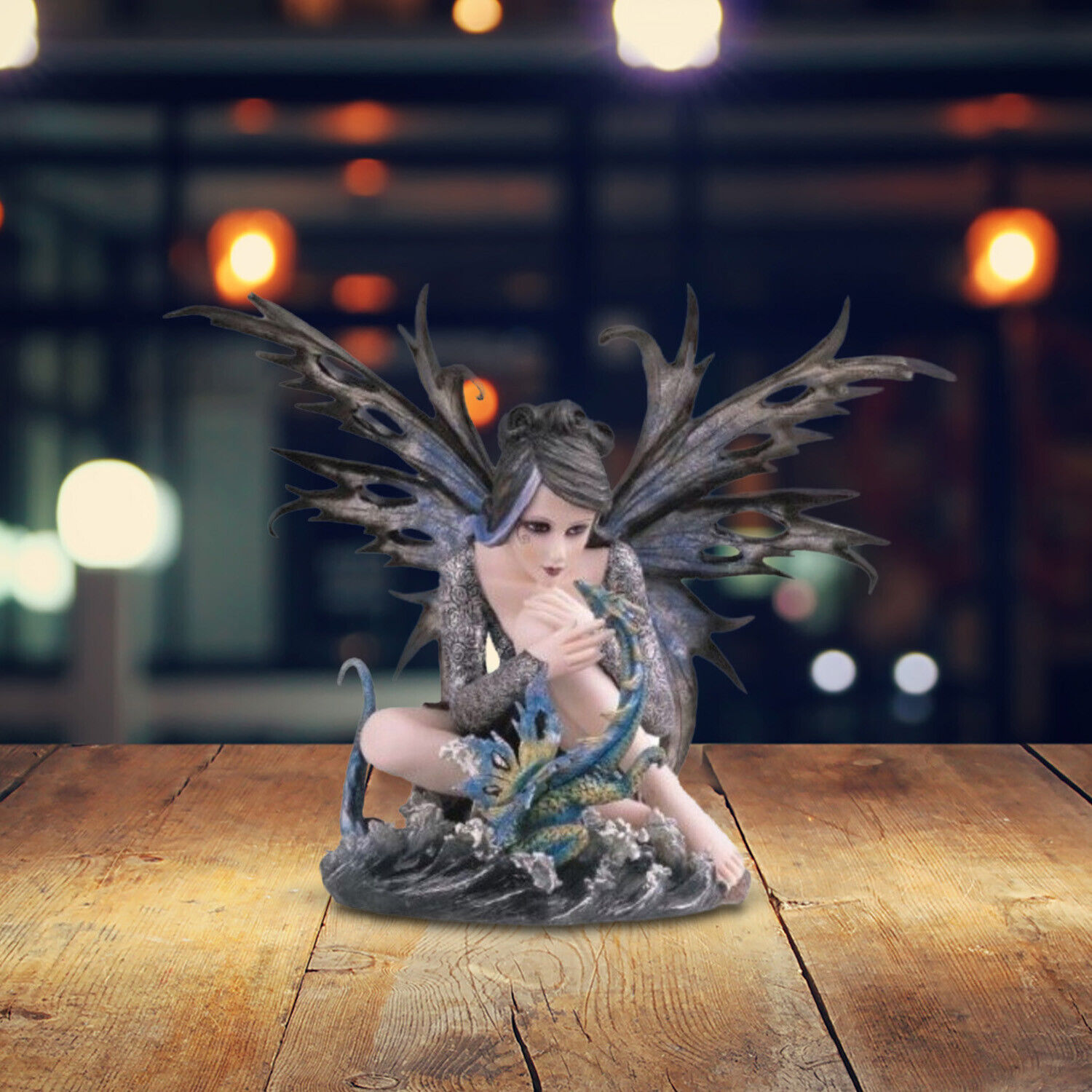 Water Fairy with Dragon Baby Statue 14