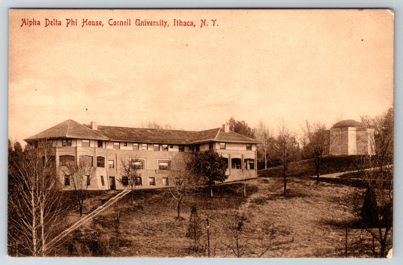 c1910s Alpha Delta Phi House Cornell University Ithaca NY Frat Antique Postcard